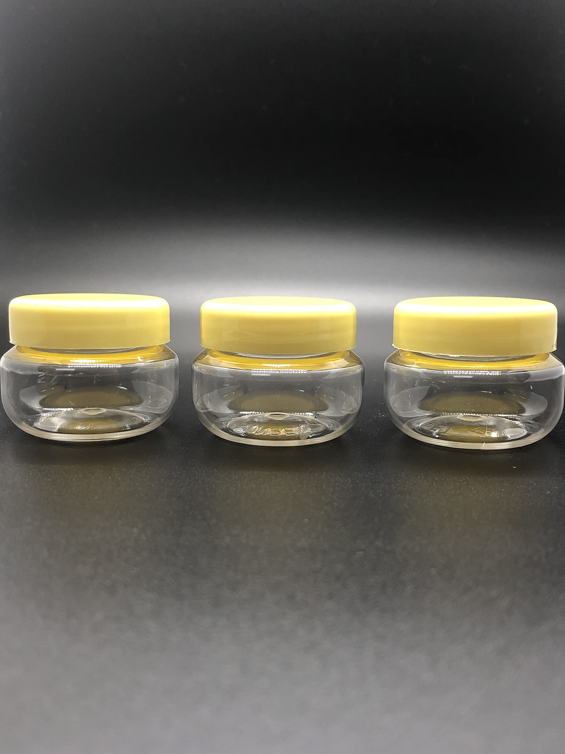 40-Pack Clear 30ml Small Cosmetic Jars with Cream Yellow Caps - Perfect for Lip Cream, Lip Scrubs, Eyeshadow Pigments, Lotions & Creams - Ideal for DIY Beauty Products, Travel Containers & Sample Packaging
