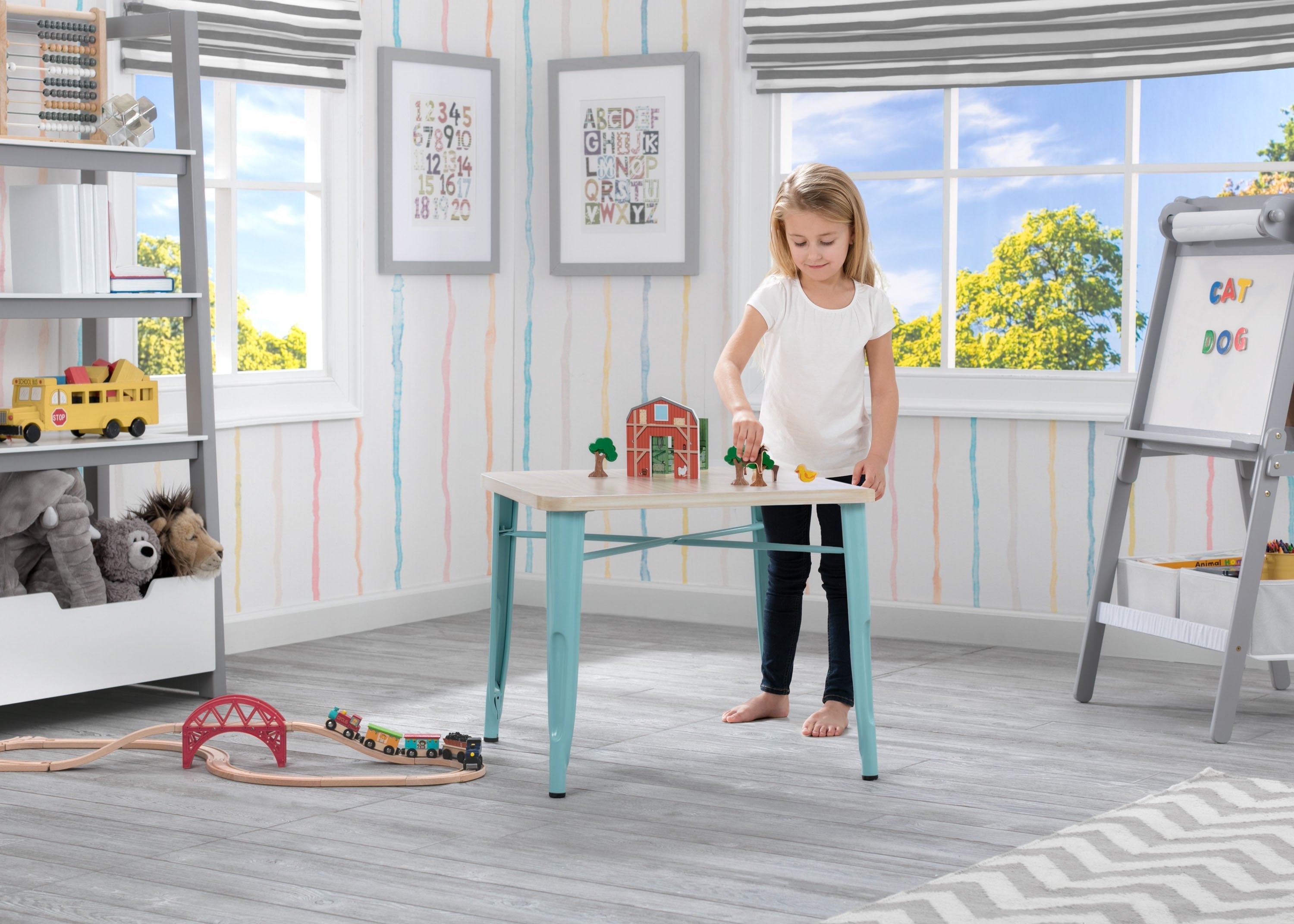Bistro Kids Play Table - Adjustable Height Activity Table for Toddlers & Children - Perfect for Playroom, Classroom, and Home Learning Activities