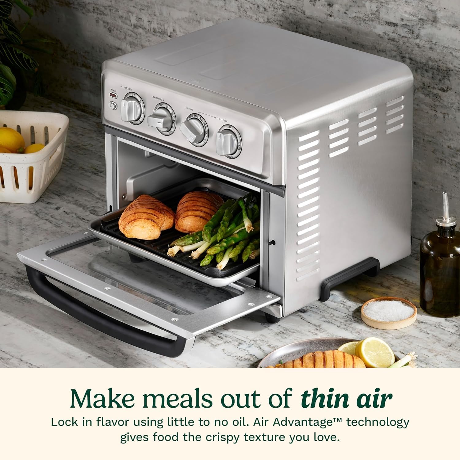 Cuisinart TOA-70C 8-in-1 Air Fryer Toaster Oven with Convection, Bake, Grill, Broil & Warm Functions - Stainless Steel Countertop Oven for Healthy Cooking, Roasting, and Reheating Food