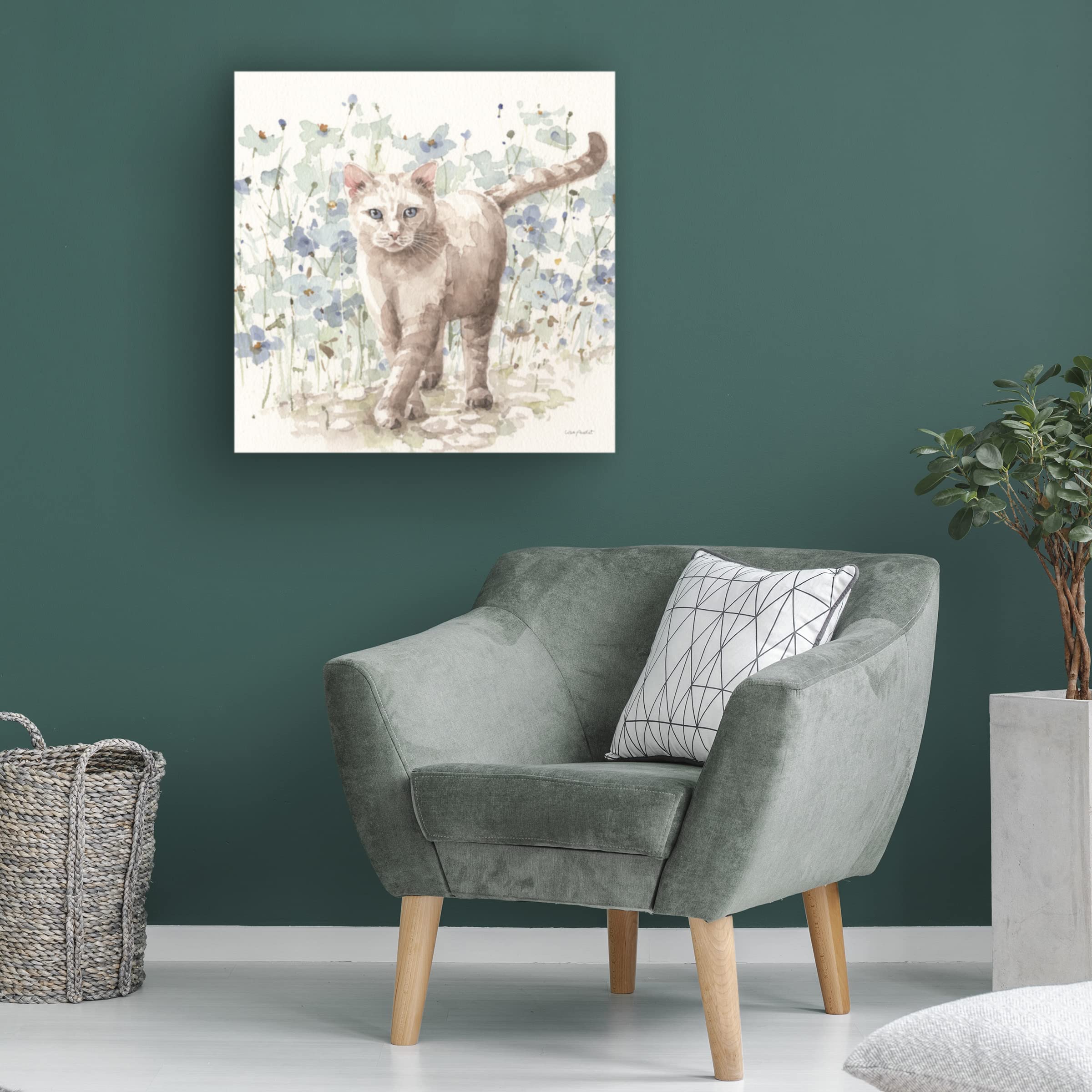 Bohemian Blue 09 Square Canvas Wall Art Print by Lisa Audit - Modern Abstract Painting for Living Room, Bedroom & Office Decor