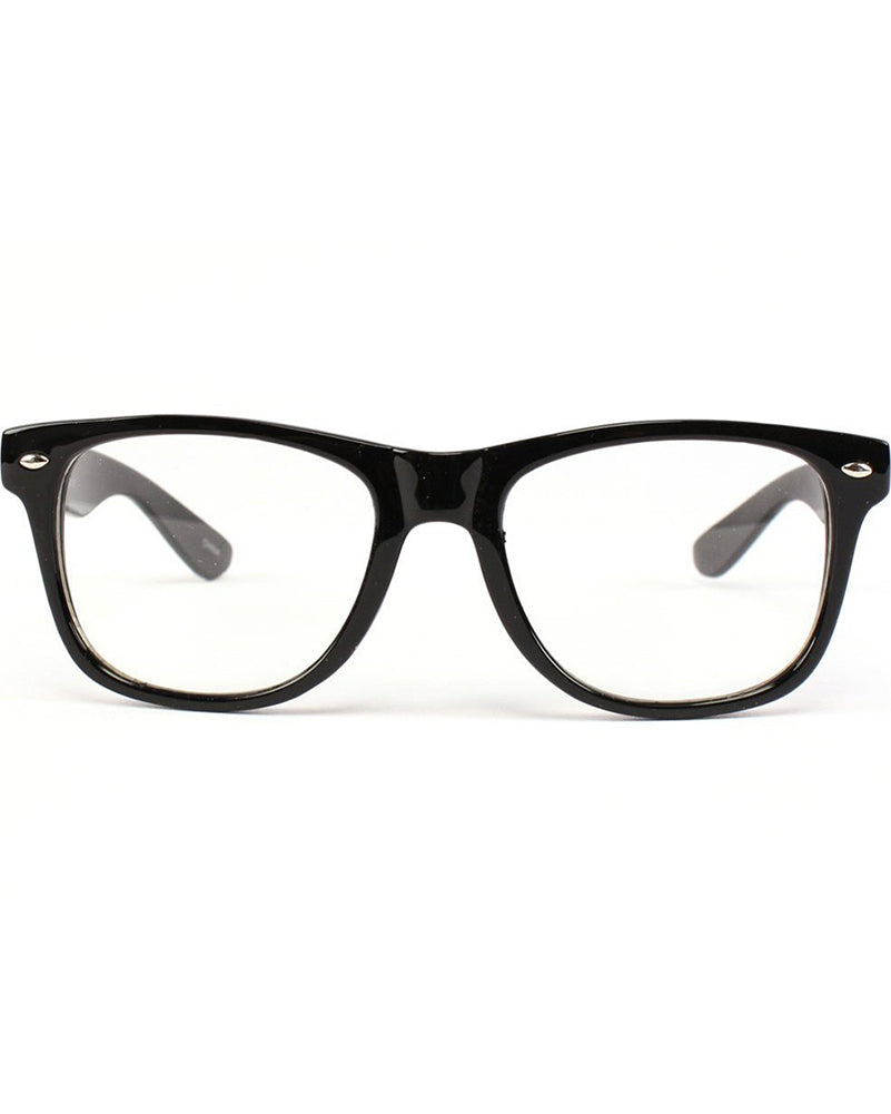 Vintage 80s Black and Clear Deluxe Sunglasses - Retro Fashion Eyewear for Men & Women - Perfect for Parties, Concerts, and 80s Theme Events