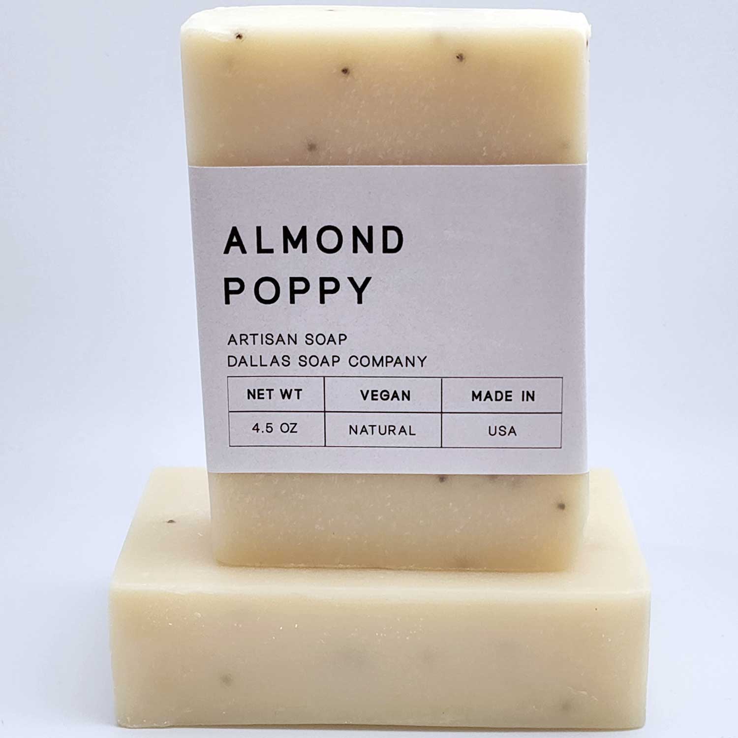 Handmade Almond Poppy Seed Soap Bar - Natural Exfoliating & Moisturizing for Dry Skin - Perfect for Daily Use, Gifts & Spa Relaxation