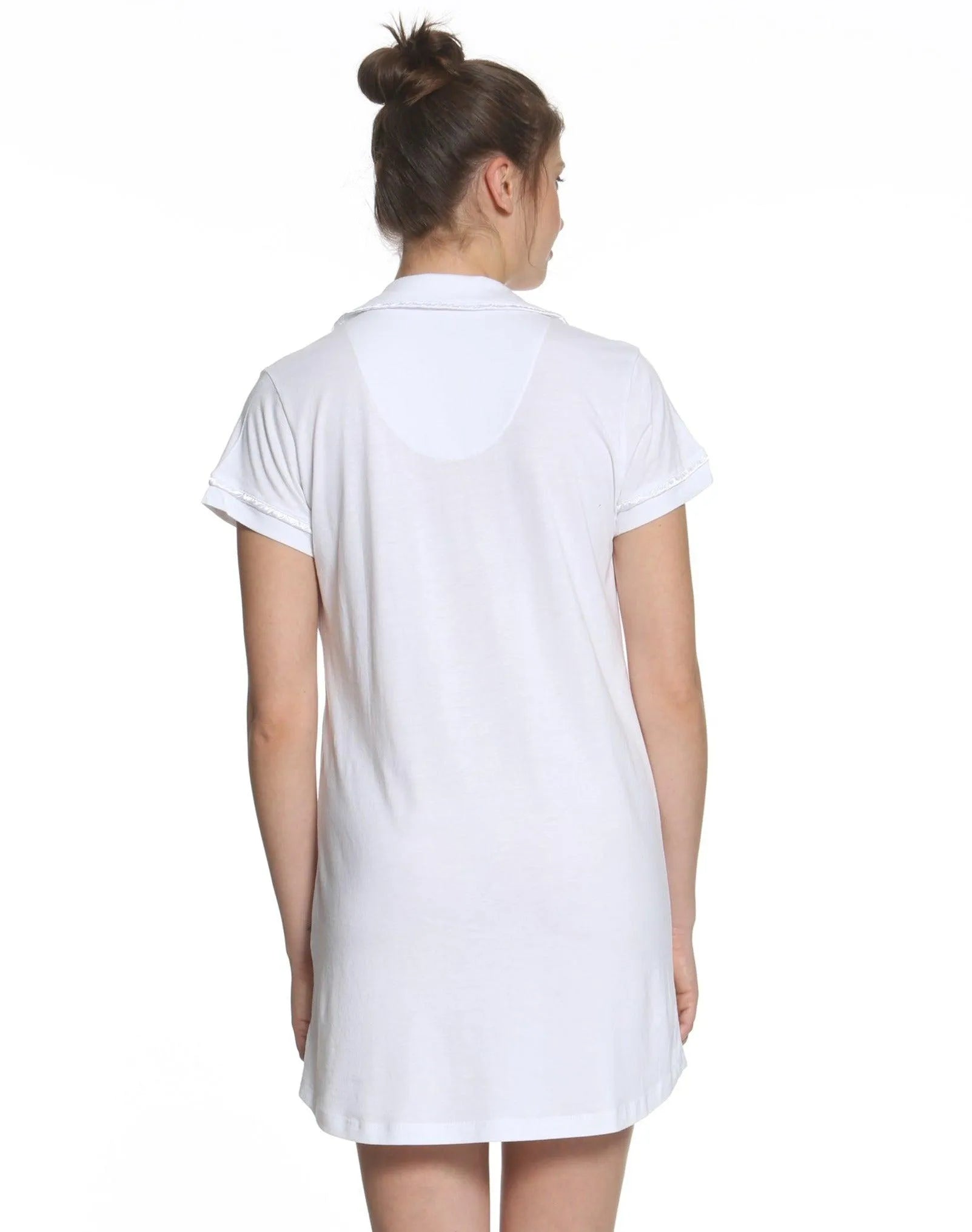 Sophie Basic Short Sleeve Nightshirt for Women - Soft Cotton Sleepwear & Loungewear - Perfect for Home Relaxation, Sleeping, and Vacation Comfort
