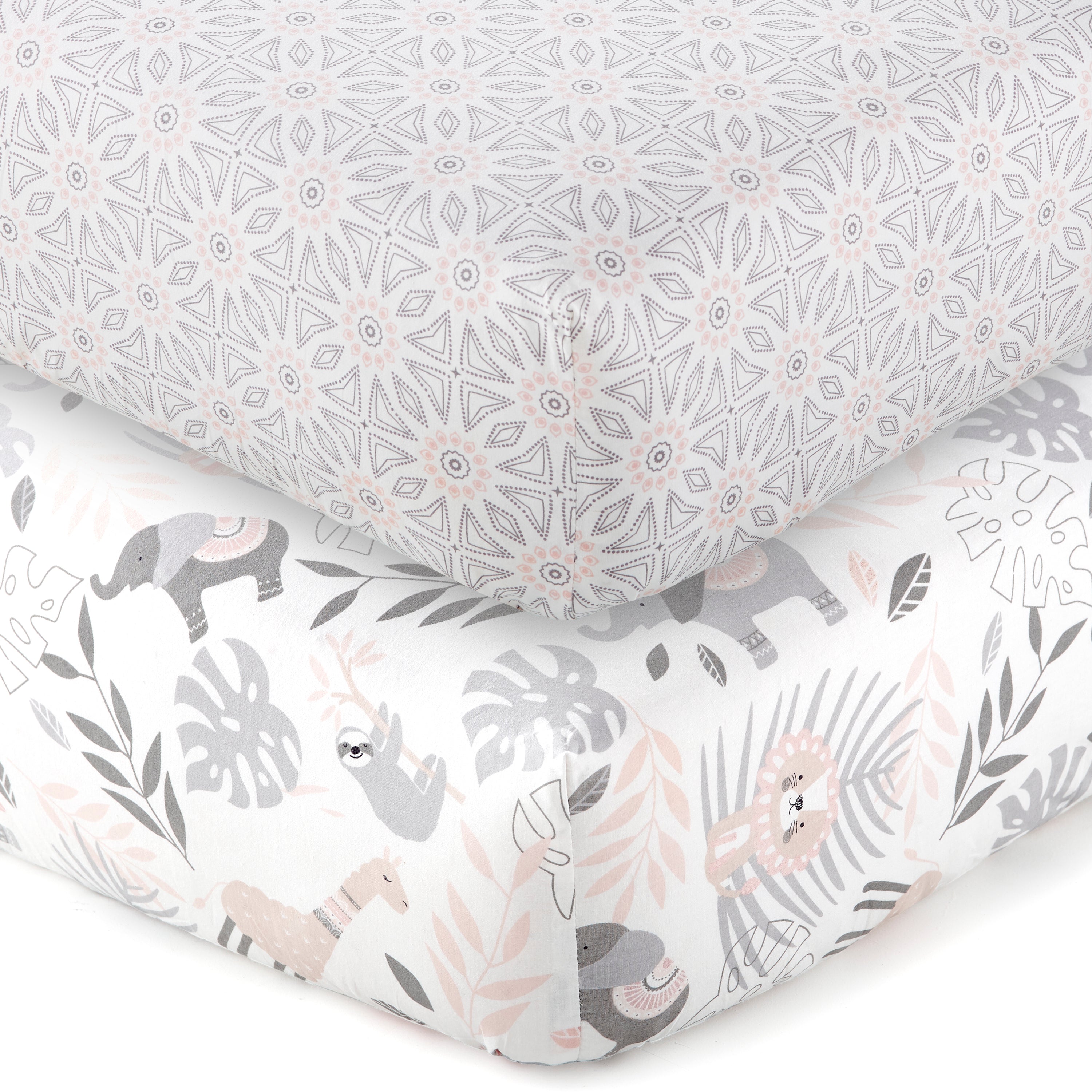 Imani Fitted Crib Sheet Set of 2 - Soft Baby Crib Sheets for Boys & Girls - Breathable Cotton Nursery Bedding - Perfect for Newborns, Toddlers & Daycare Use