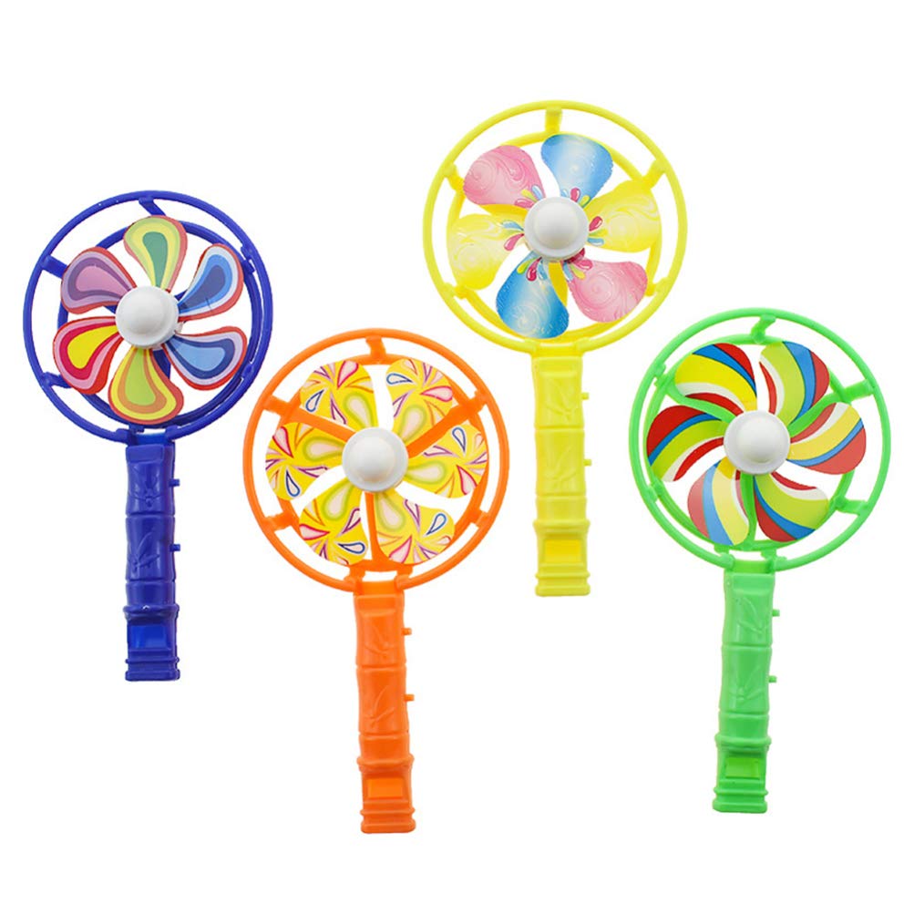 STOBOK 12Pcs Colorful Windmill Whistle Toys - Party Favors, Noise Makers for Kids Birthday & Outdoor Events (Assorted Colors) - Perfect for Birthday Parties, Carnivals & School Activities