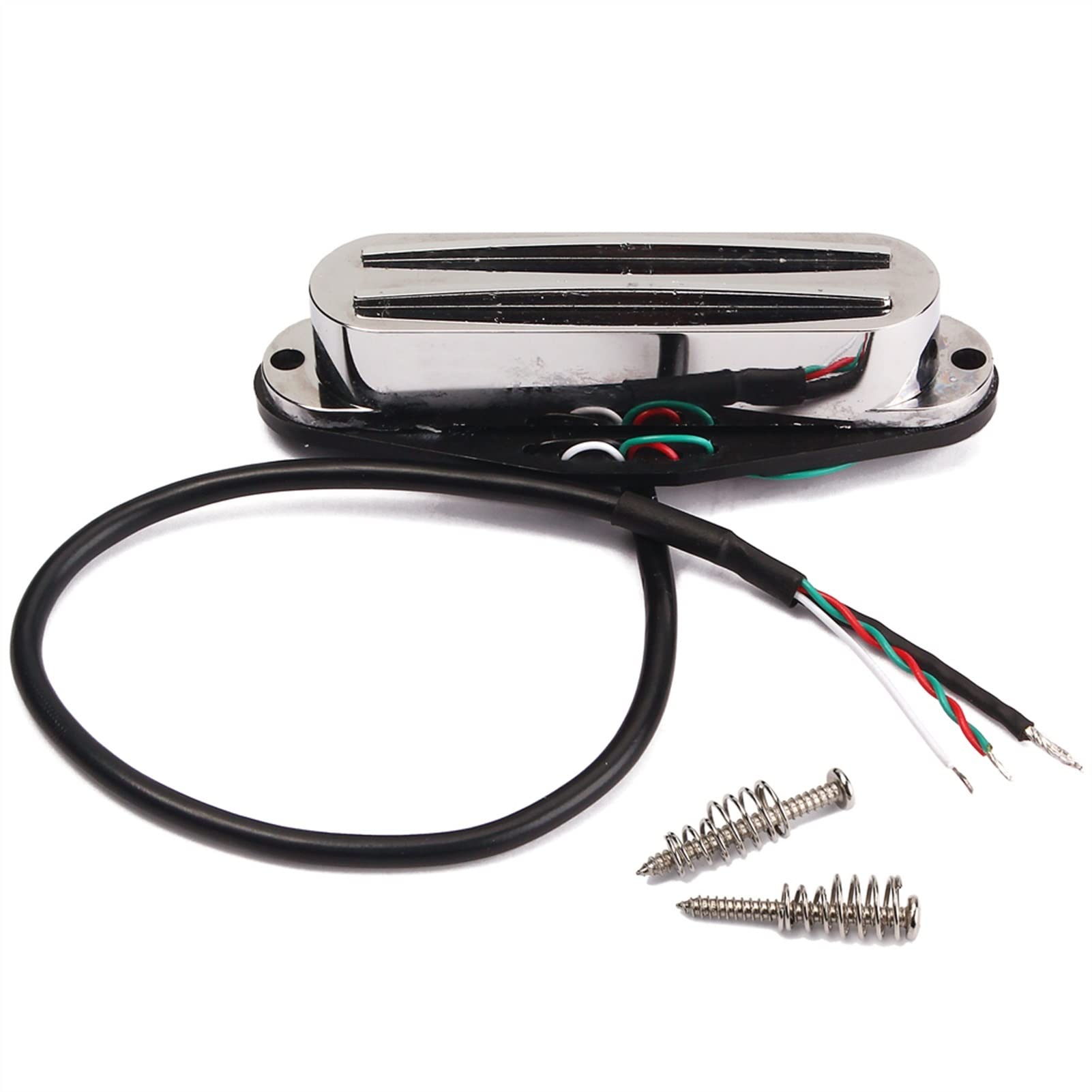 Hot Rail Humbucker Guitar Pickup - Prewired Dual Coil Pickup with Silver Cover for Electric Guitar Replacement - Perfect for Rock, Metal & Blues Performances