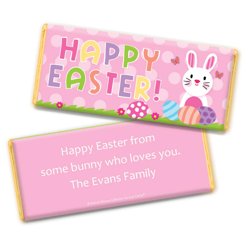 Personalized Easter Chocolate Bars - Custom Candy Gifts for Easter Party Favors (24 Count) - Perfect for Easter Baskets, Egg Hunts & Classroom Treats