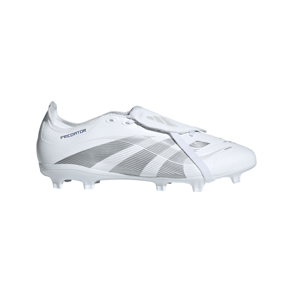 Adidas Predator League FG Soccer Cleats - Fold Over Tongue Football Shoes for Men (Cloud White/Silver Metallic/Bright Royal) | Perfect for Turf Matches & Training Sessions