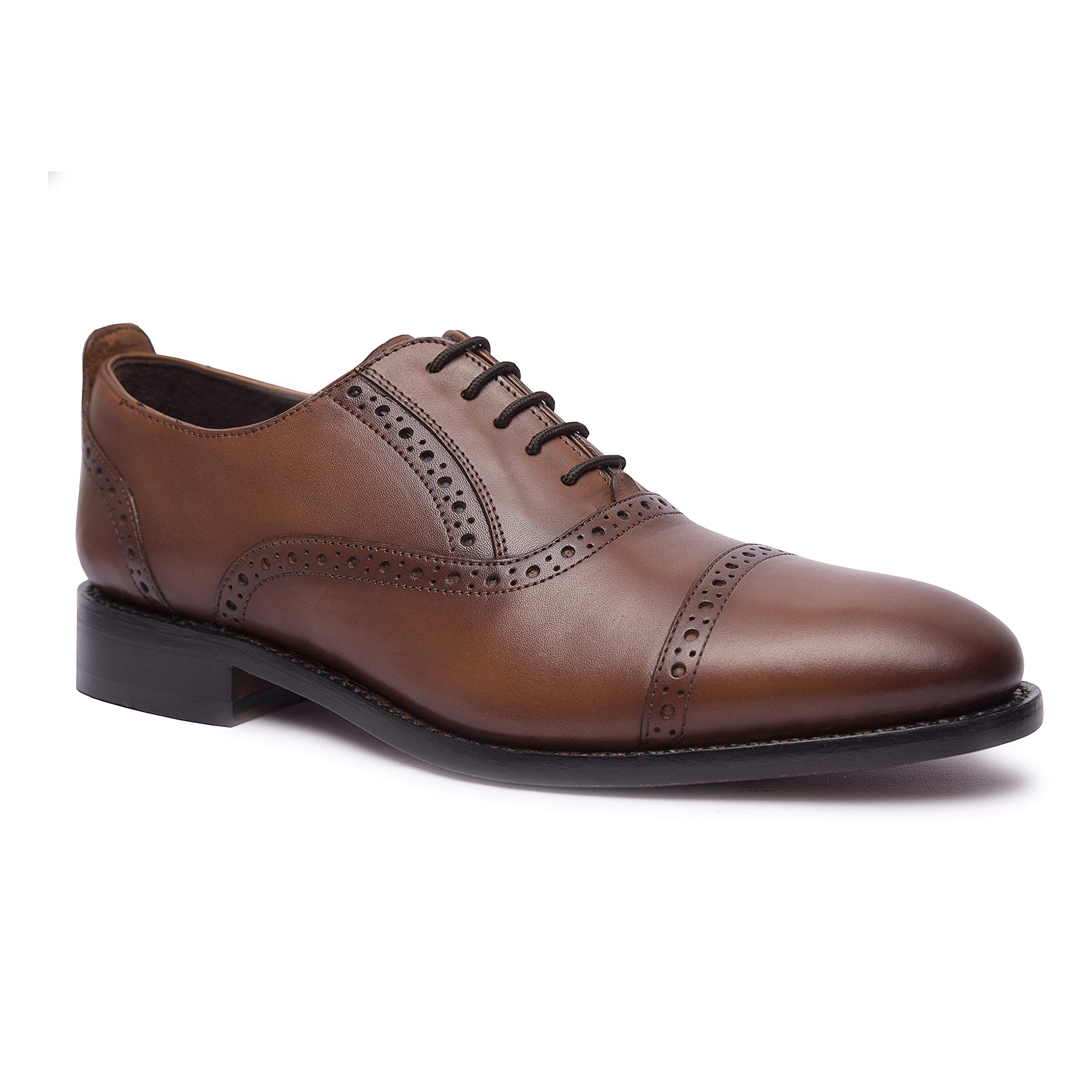 Premium Genuine Leather Oxford Dress Shoes for Men - Goodyear Welted Cap Toe Formal Business Shoes - Handcrafted Luxury Leather Sole Wedding & Office Shoes - Perfect for Business Meetings, Weddings & Special Occasions