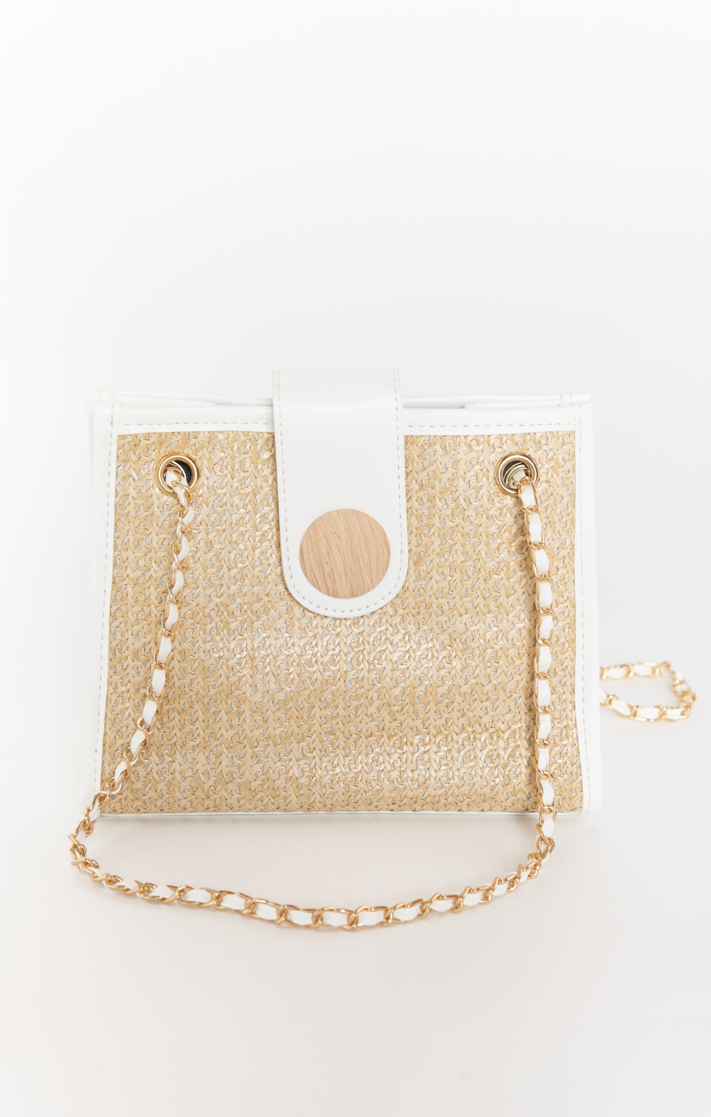 Maree Straw Bag - Natural & White Handwoven Beach Tote - Perfect for Summer Vacations, Picnics, and Poolside Lounging