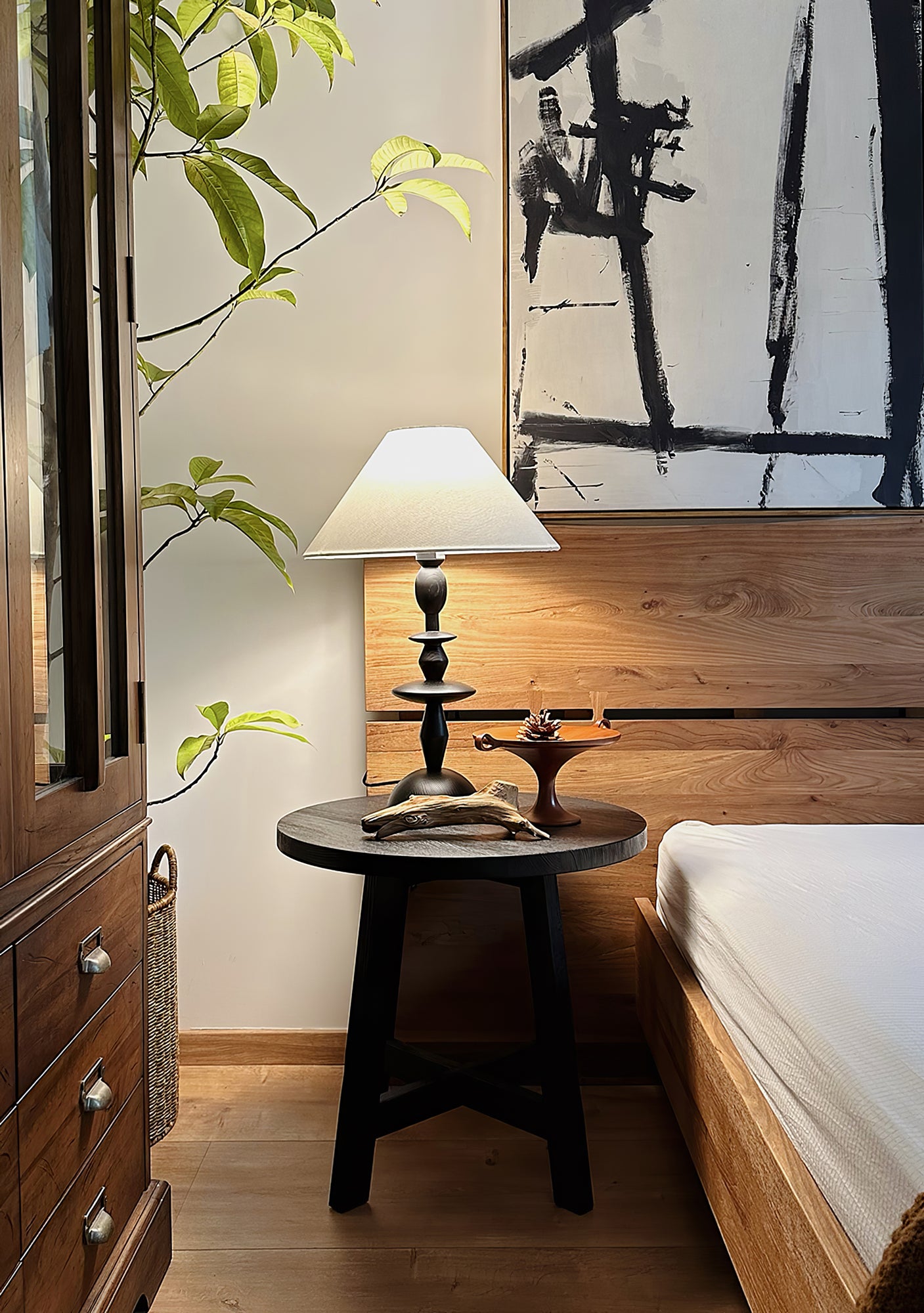 Handcrafted Wooden Table Lamp - Modern & Rustic Home Decor for Bedroom, Living Room & Office - Eco-Friendly & Stylish Lighting Solution