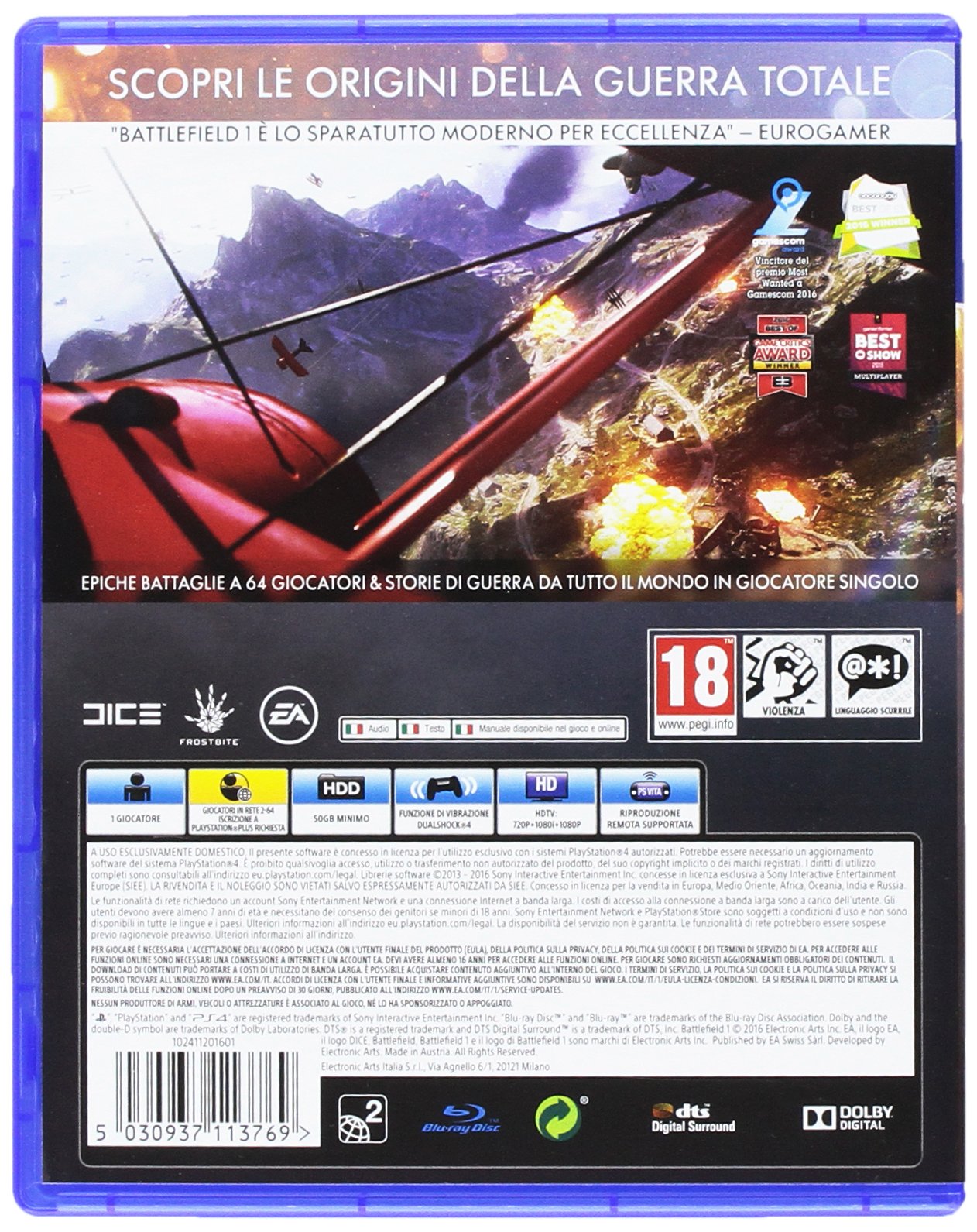Battlefield 1 PS4 Game - WWI First-Person Shooter Video Game for PlayStation 4 | Immersive War Experience for Gaming Enthusiasts & History Fans