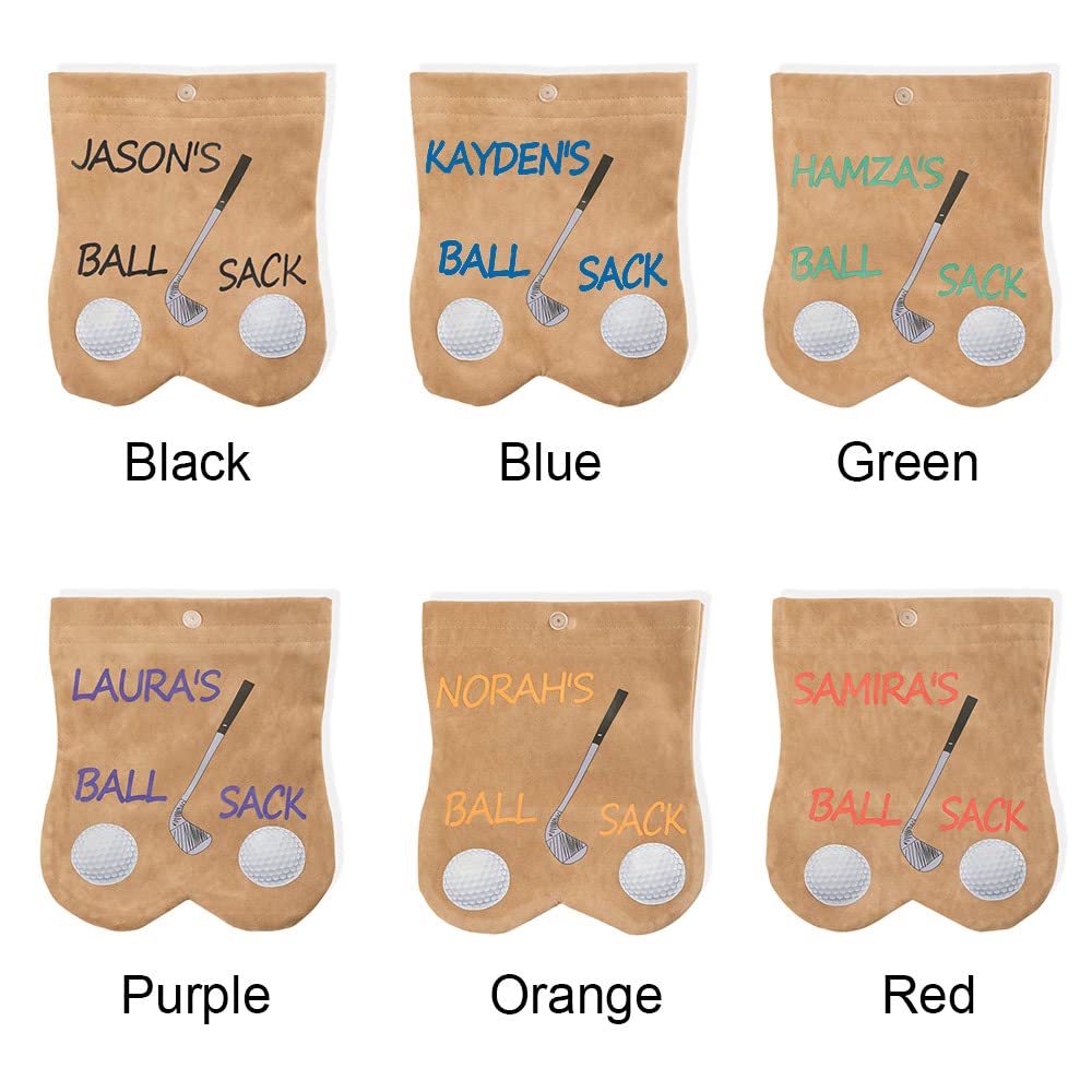 Personalized Custom Golf Ball Bag with Name - Portable Golf Ball Storage Pouch for Golf Clubs - Perfect Golf Gift for Men & Women - Ideal for Golf Tournaments, Practice & Travel