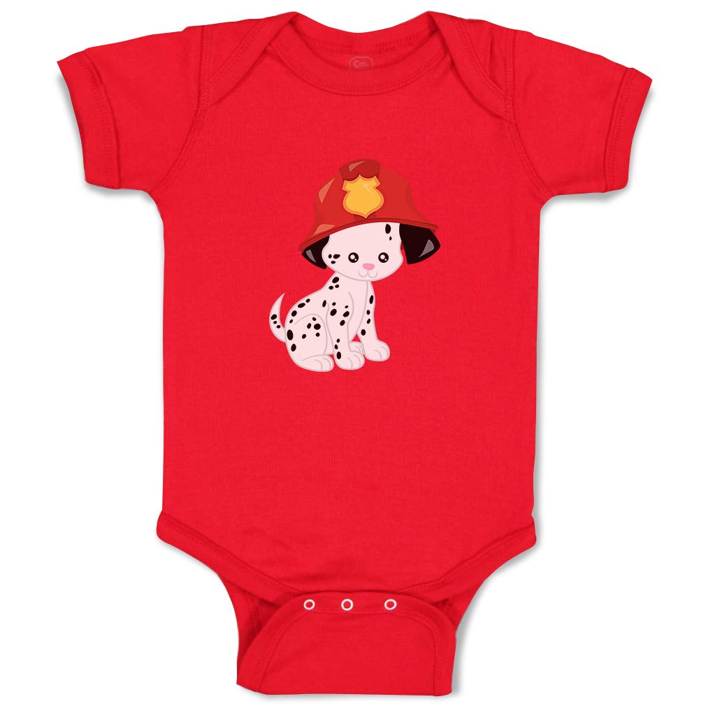 Custom Personalized Baby Bodysuit - Firefighter Dog Design - 100% Cotton Baby Clothes for Boys & Girls - Perfect for Newborn Gifts, Photo Shoots & Everyday Wear