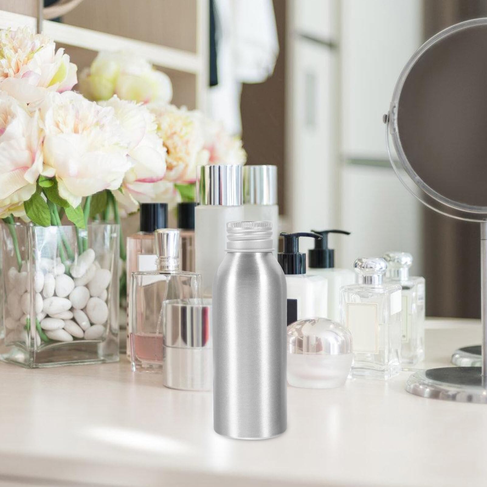 Yardwe 3-Pack Refillable Aluminum Bottles with Screw Caps - Essential Oil Containers, Perfume Bottles & Lotion Dispensers for Travel, DIY Cosmetics & Sample Storage | Leakproof & Reusable