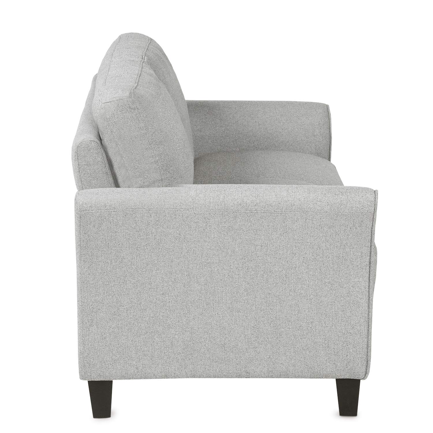 Modern Linen Fabric Upholstered Loveseat Sofa with 4 Legs & 2 Pillows - Compact Couches for Small Space Apartments, Living Room & Home Decor | Perfect for Cozy Movie Nights & Guest Seating