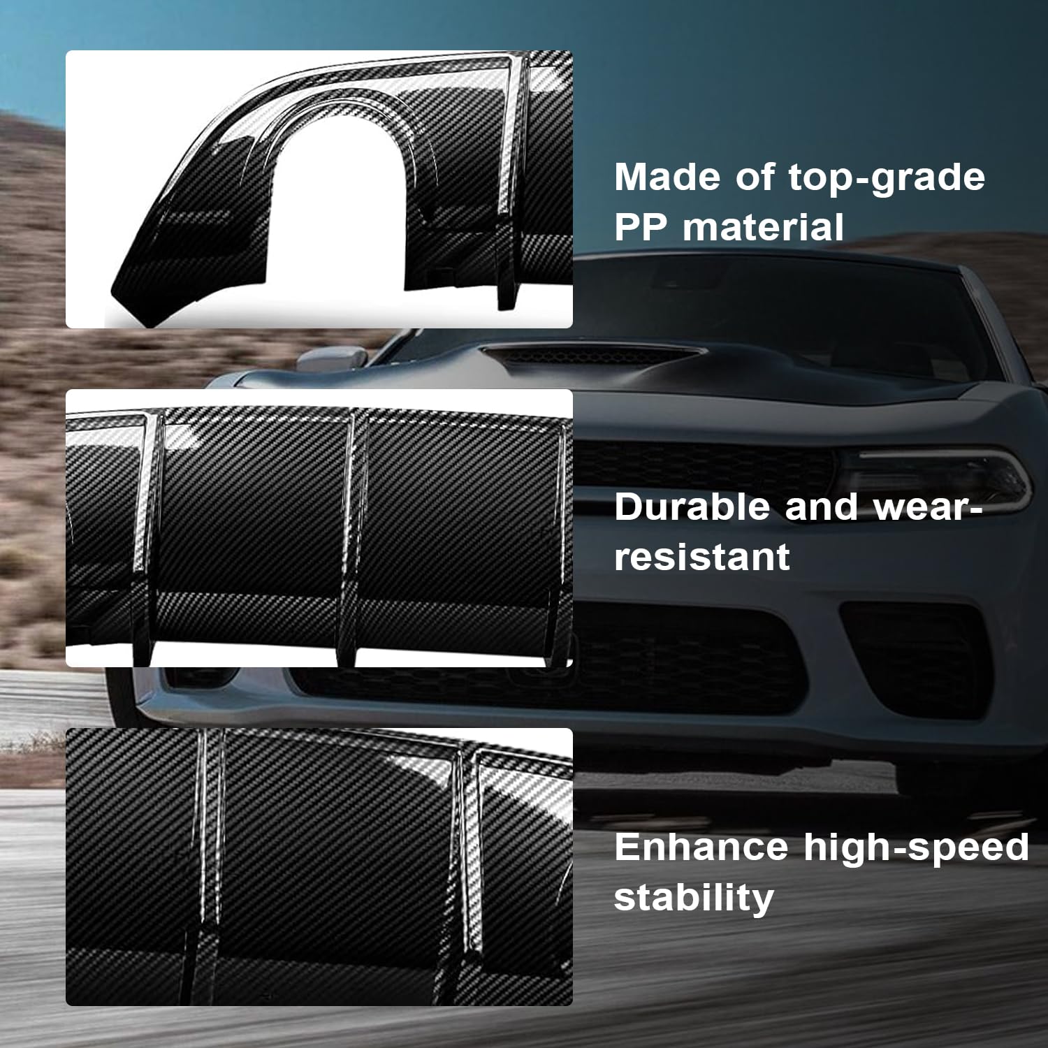 2015-2023 Dodge Charger SRT Rear Diffuser Valance Lip - Non Widebody Model | Carbon Fiber Bumper Upgrade | Perfect for Street Racing & Car Shows