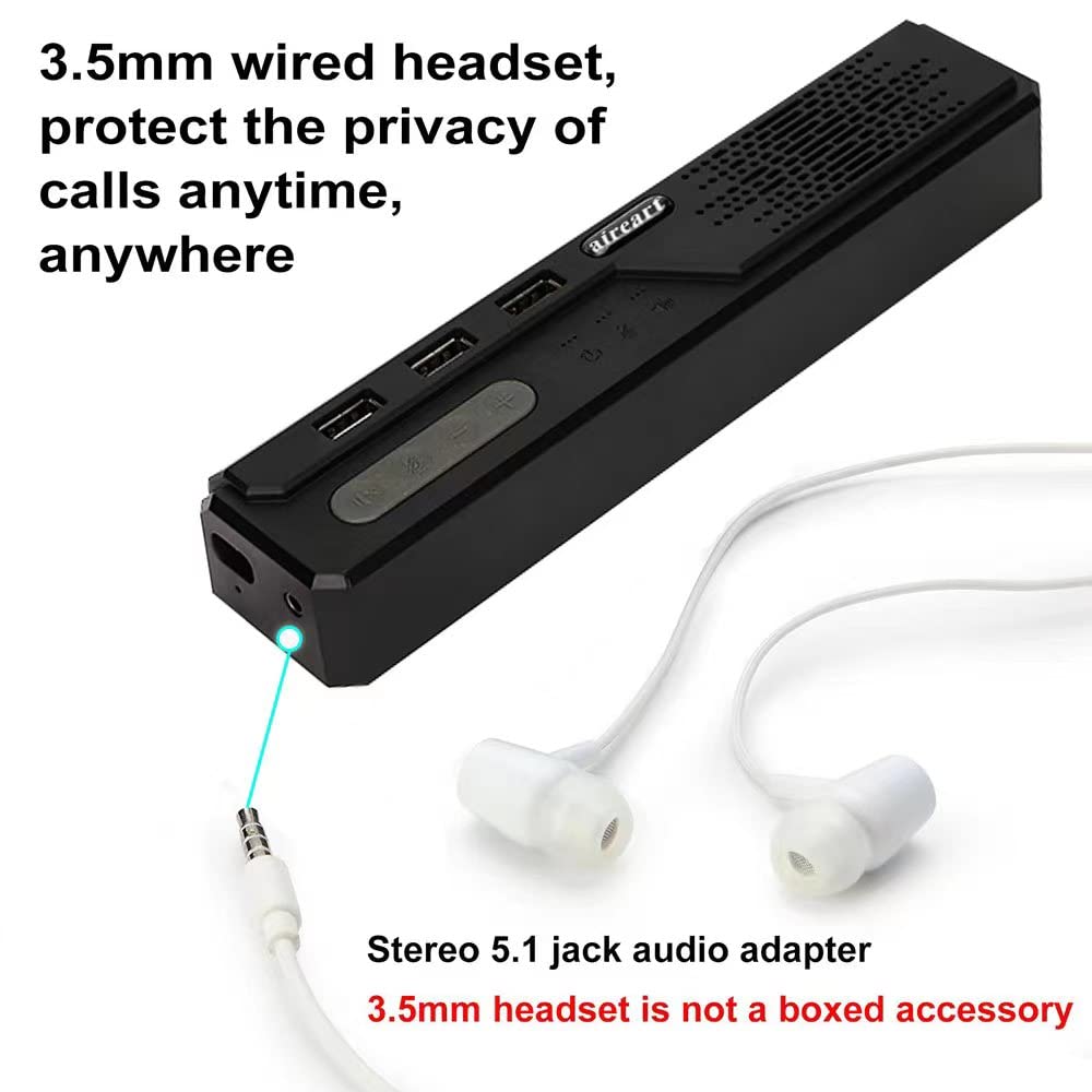 Y2106 USB Powered Computer Speaker with Microphone, USB-Hub, 3.5mm Headphone Jack, Wired Sound Bar for Teams, Zoom Meetings, Online Study, and Home Office