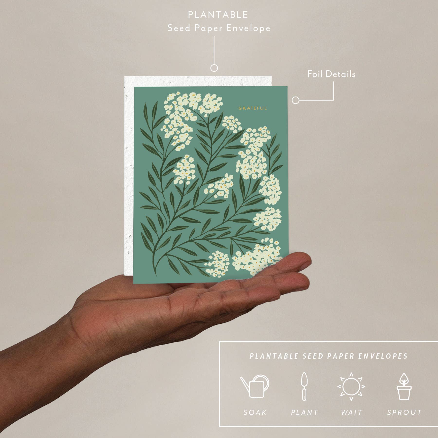 Grateful Thank You Card - Elegant Blank Greeting Cards for Appreciation, Gratitude & Special Occasions - Perfect for Weddings, Birthdays, Teachers & Friends
