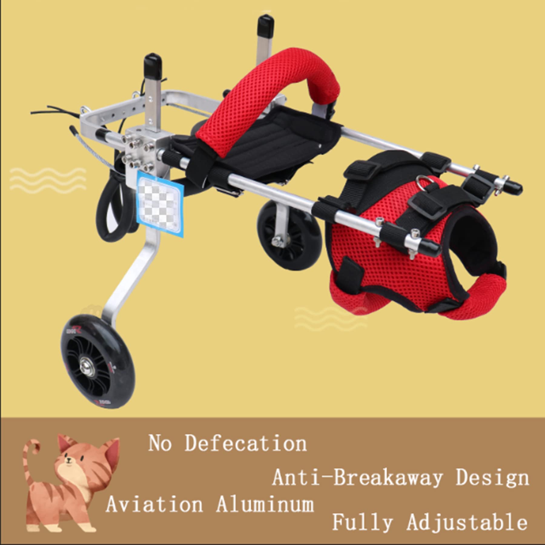 Adjustable Dog Wheelchair for Small Dogs with Disabled Hind Legs - Lightweight Pet Mobility Aid, Easy to Assemble (Medium Size) - Perfect for Injured, Elderly or Disabled Pets Indoor/Outdoor Use