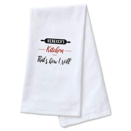 Personalized Rolling Pin Kitchen Towel - Decorative Cotton Dish Towel for Baking, Cooking & Kitchen Decor - Perfect Gift for Bakers & Home Chefs