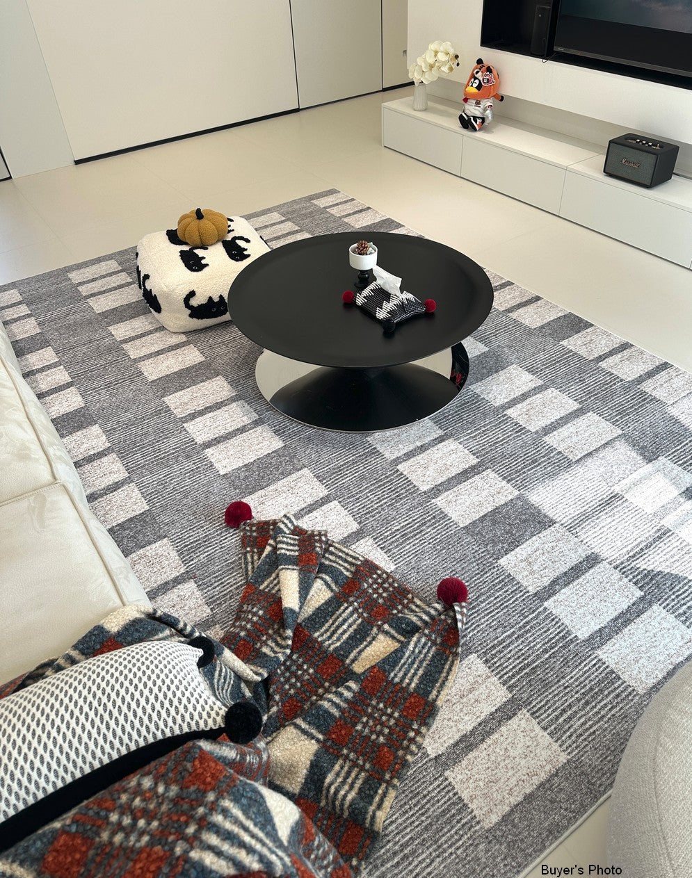 Modern Geometric Area Rug - Extra Large Gray Floor Carpet for Dining Room, Living Room, Bedroom & Office - Non-Slip Soft Home Decor Rug for High Traffic Areas