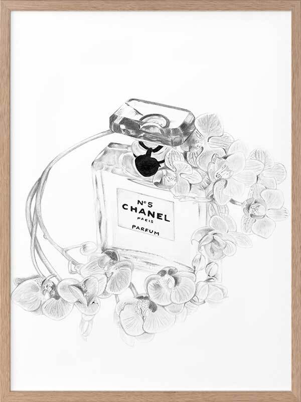 Chanel Perfume Bottle Framed Wall Art Print - Elegant Home Decor for Living Room, Bedroom & Office