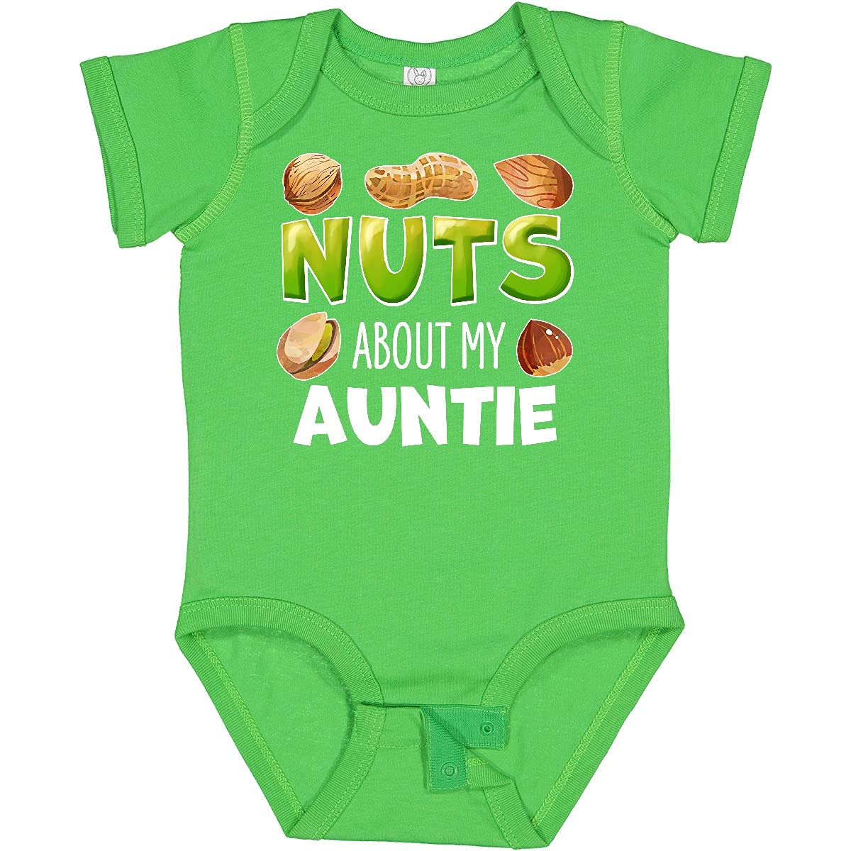 Inktastic 'Nuts About My Auntie' Peanut Almond Pistachio Baby Bodysuit - Cute Outfit for Niece Nephew Baby Shower Gift