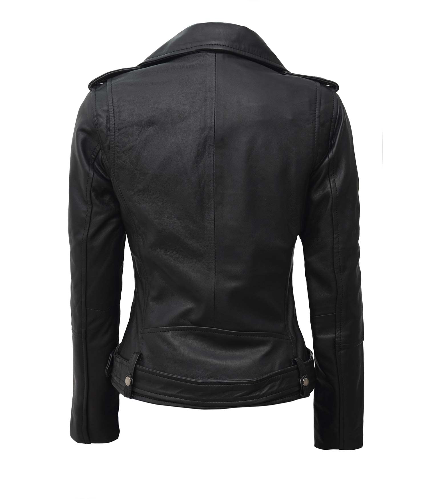 Decrum Women's Leather Jacket - Asymmetrical Biker Style Faux Leather Jacket for Women | Fashion Outerwear for Motorcycle Riding, Night Out & Casual Wear