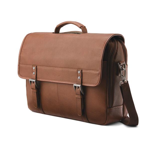 Samsonite Classic Leather Flapover Briefcase - Durable Business Laptop Bag for Men & Women - Perfect for Office, Travel & Commuting