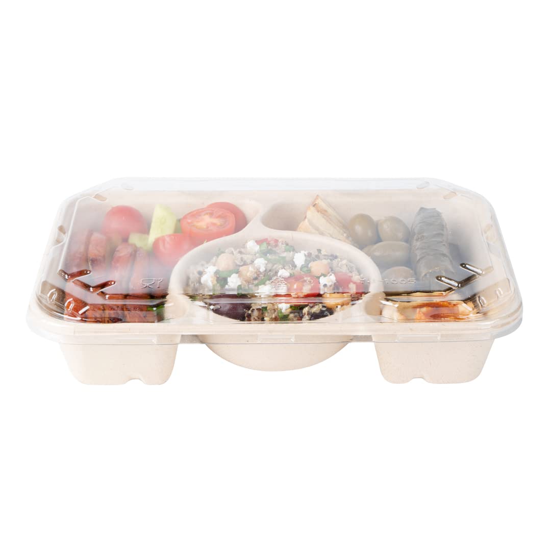 Restaurantware 100-Pack Disposable PET Plastic Lids for To-Go Containers - 9.5 x 6.4 Inch Clear Pulp Tek Lids (Containers Sold Separately) - Perfect for Food Service, Takeout Meals & Catering Events