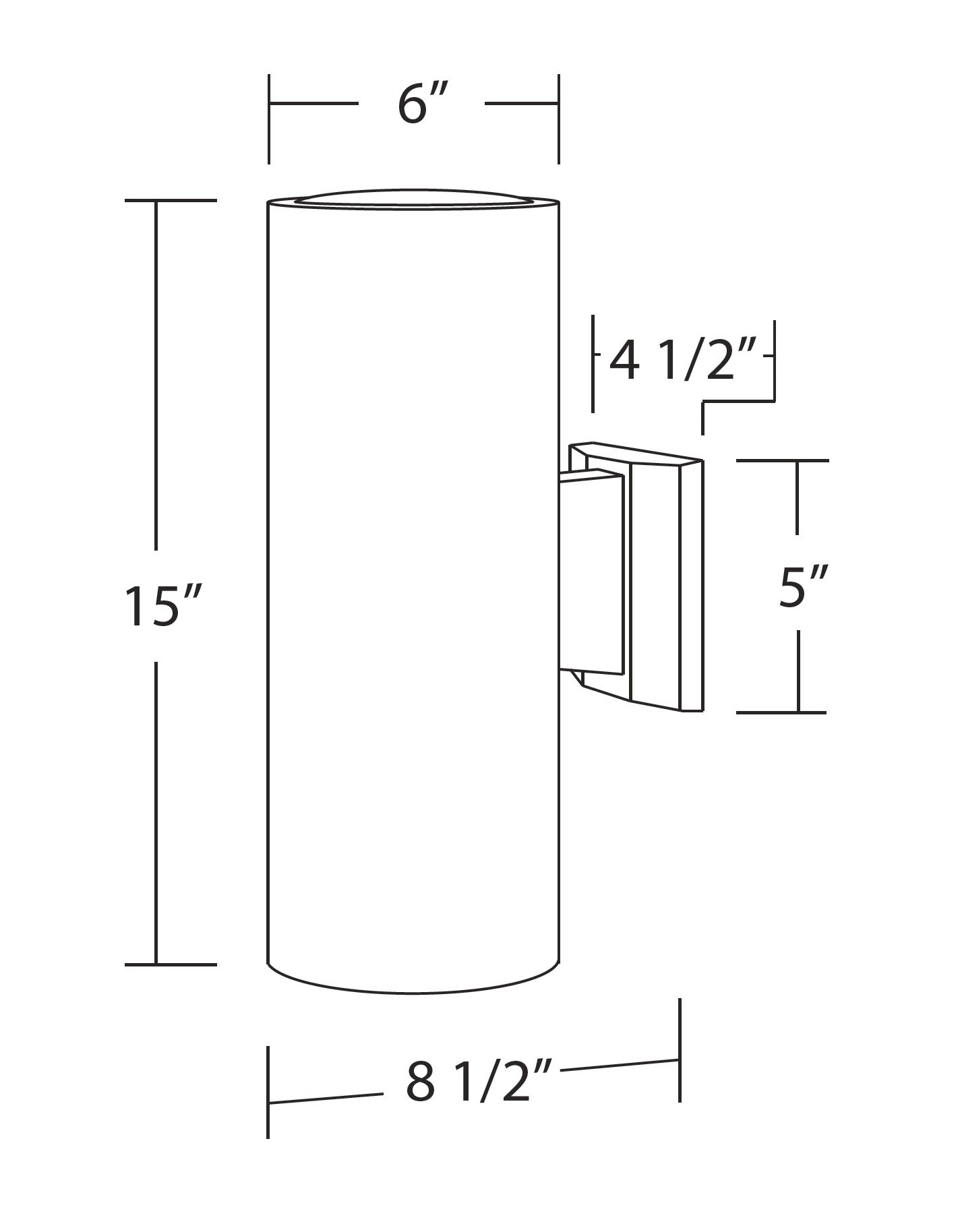 NICOR Lighting 15 Inch White Wall Mount Cylinder Sconce (50132WH) - Modern Wall Light Fixture for Bedroom, Hallway & Living Room Decor