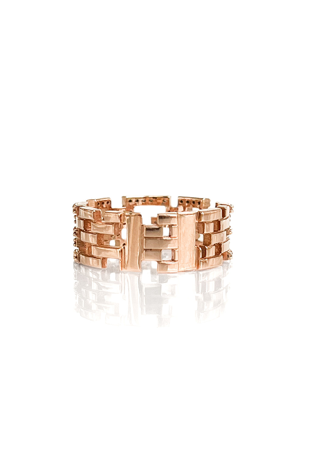 Detachable Brick Diamonds Gold Ring for Women - Elegant Stackable Jewelry for Parties, Weddings & Everyday Wear