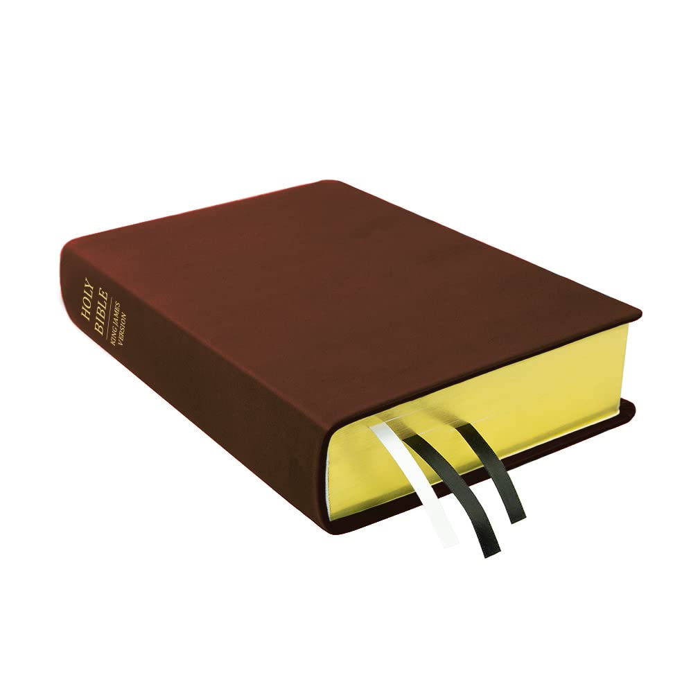Handcrafted Rustic Brown Genuine Leather Large Holy Bible - King James Version with Bible Dictionary & Topical Guide | LDS Scriptures for Latter-Day Saints | Perfect for Personal Study, Family Worship & Church Services