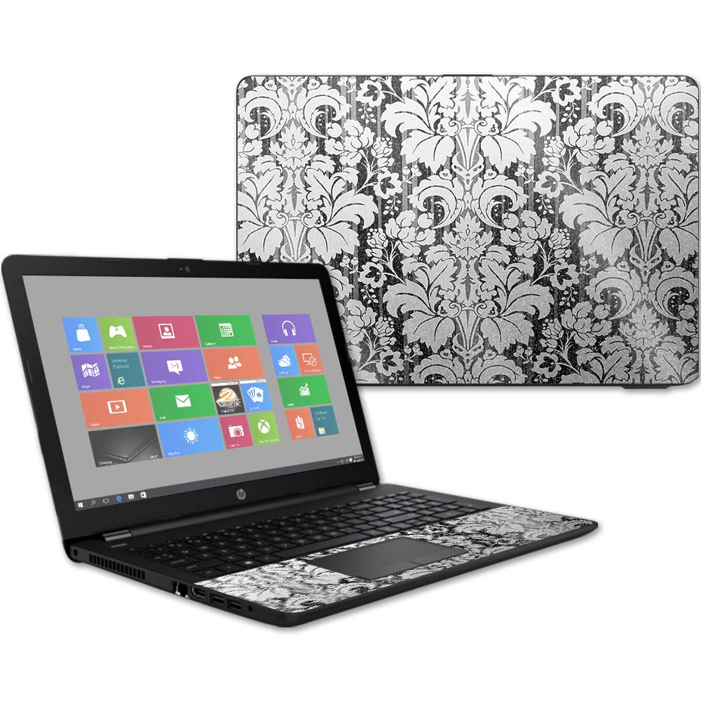 MightySkins Glossy Glitter Skin Cover for HP 15t Laptop 15.6 Inch (2017) - Floral Retro Design | Protective & Durable High-Gloss Finish | Easy to Apply, Remove & Change Styles | Made in USA | Perfect for School, Office & Travel Use