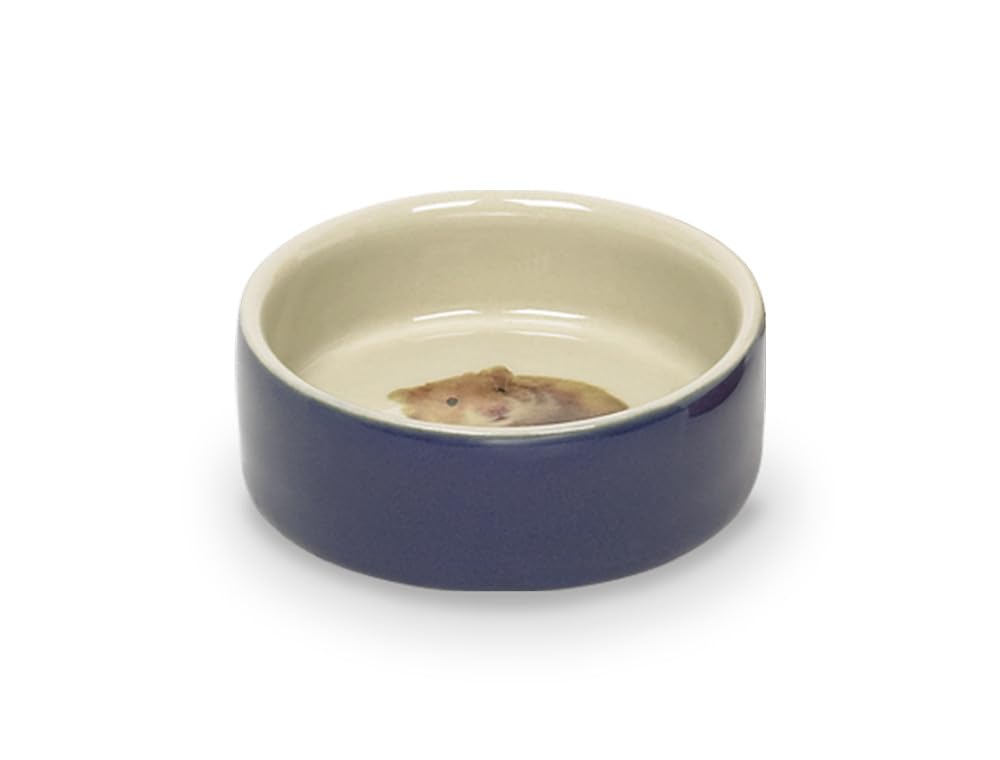73391 Ceramic Hamster Food Bowl - Durable Small Pet Dish for Hamsters, Gerbils & Mice - Perfect for Cage, Habitat & Play Areas