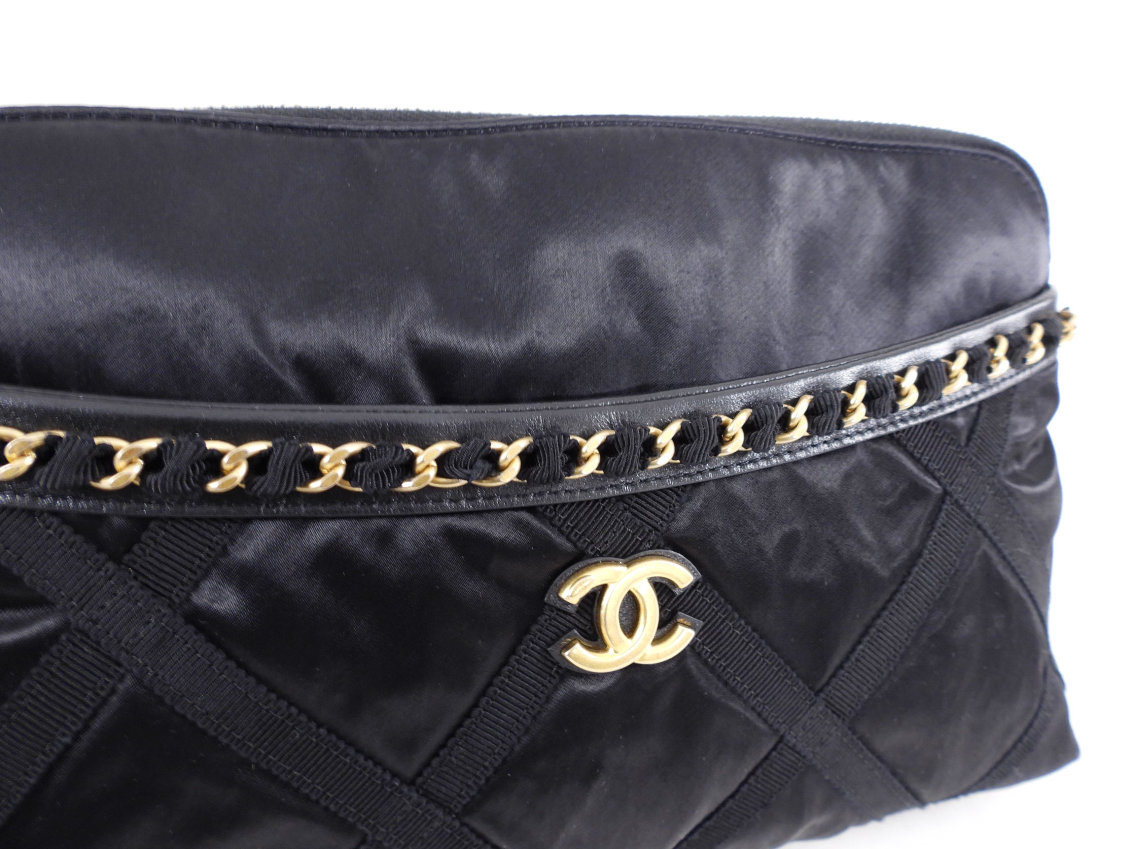 Chanel 21A Medium Satin Trousse Clutch Convertible Tote Bag - Luxury Designer Handbag for Women, Perfect for Evening Parties & Special Occasions