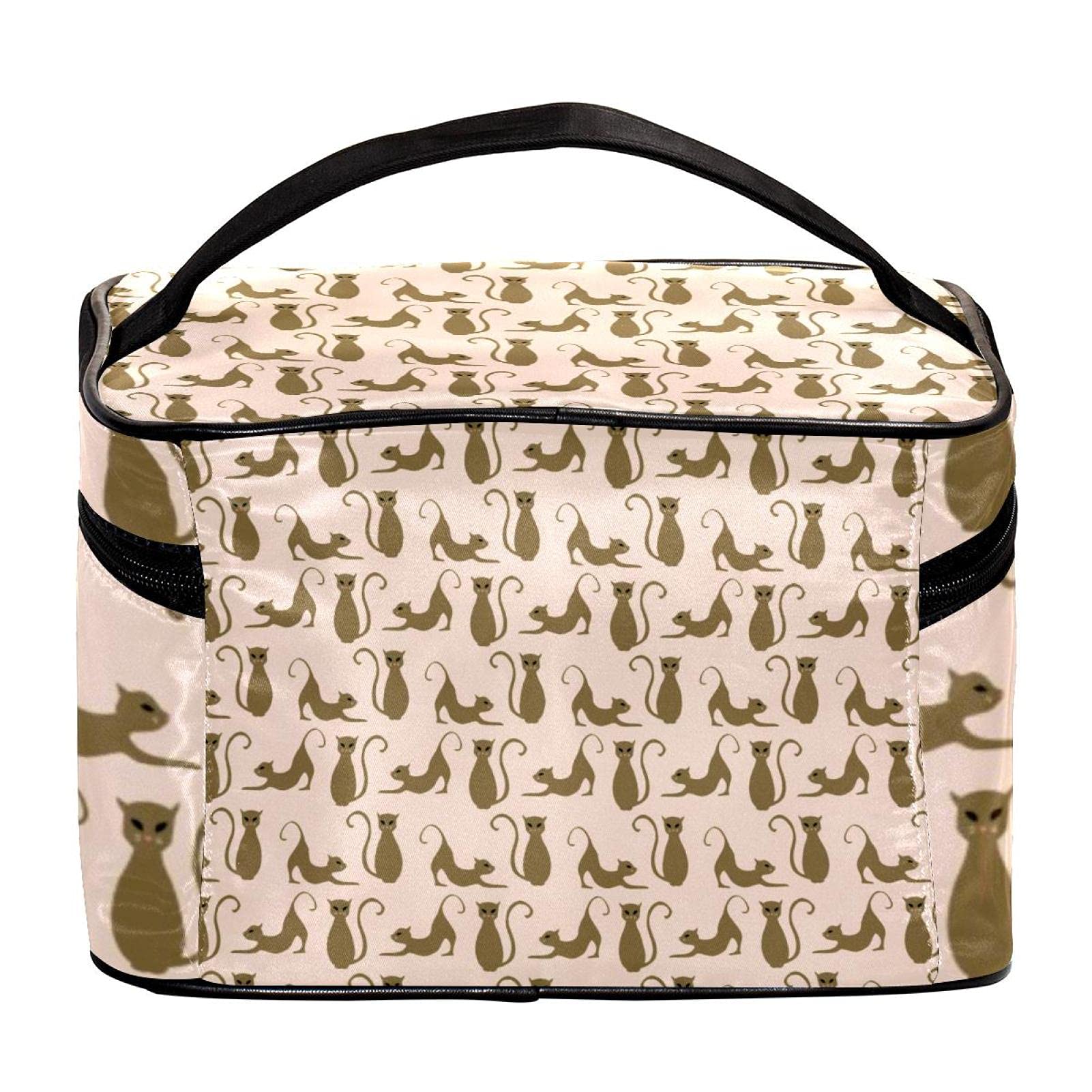 Cute Cats Kittens Pattern Travel Makeup Bag - Large Cosmetic Organizer with Zipper for Women & Girls | Perfect for Travel, Gym, and Daily Essentials Storage