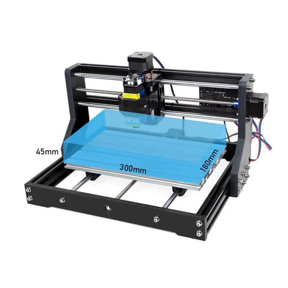 CNC 3018 Pro/Max Engraving Machine with ER11 Spindle 10000RPM, GRBL Control, 3-Axis Auto CNC Router, 300x180x45mm Work Area - Perfect for DIY Woodworking, PCB Milling, and Metal Engraving