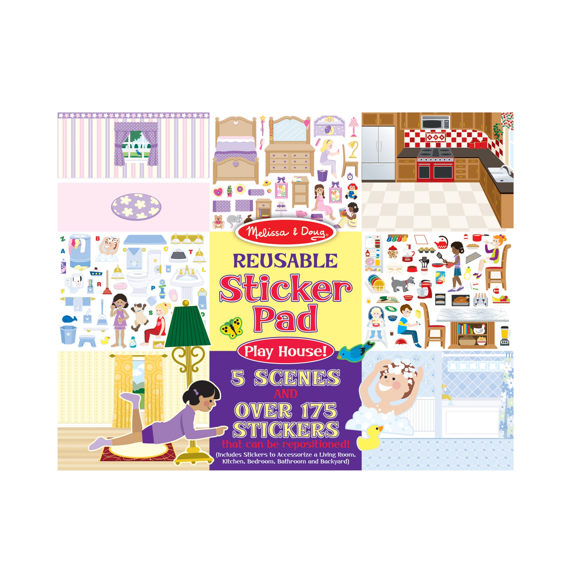 Reusable Sticker Pad for Kids - Play House Toy with 100+ Stickers | Fun & Educational Activity for Toddlers & Preschoolers | Perfect for Home, Classroom & Travel Play