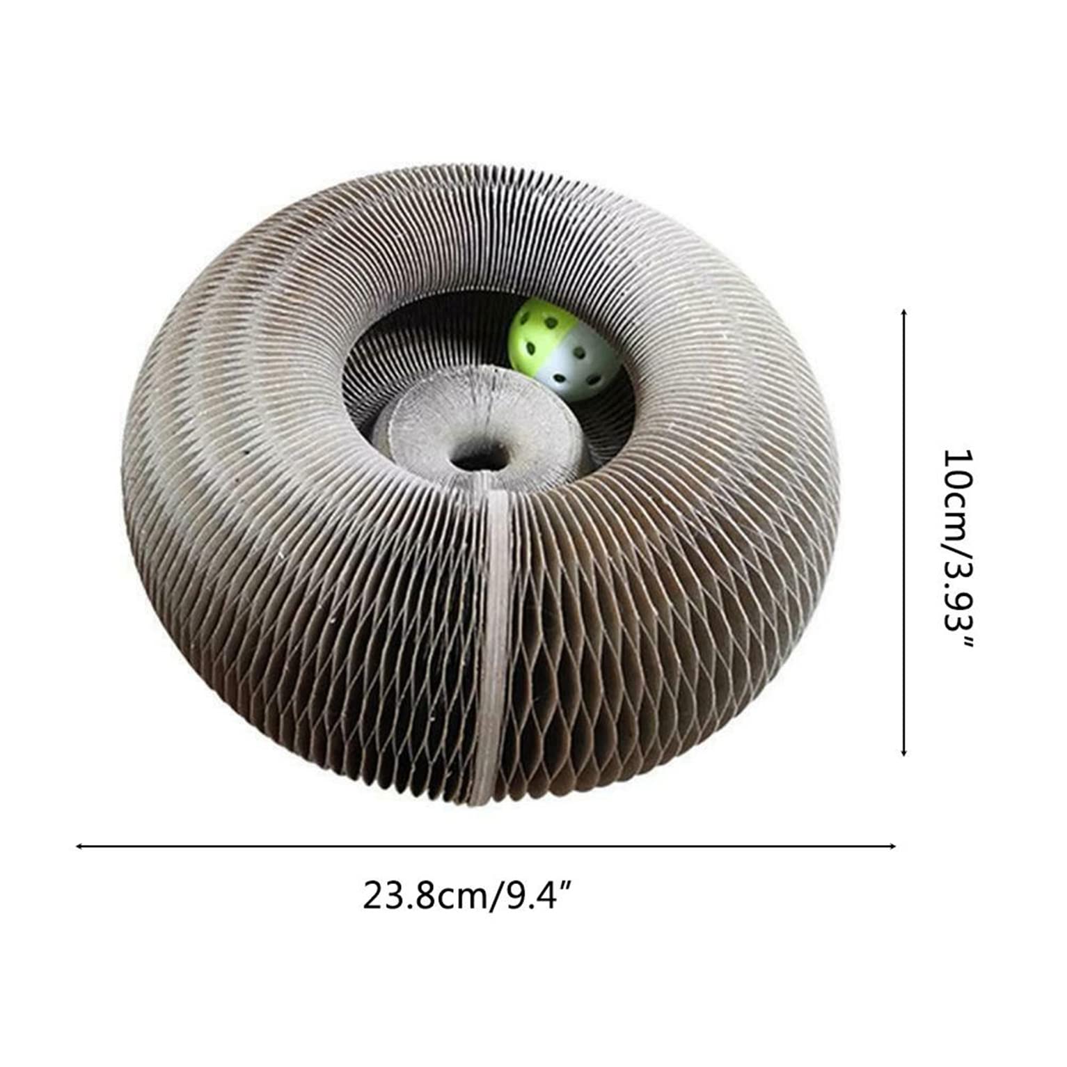 Foldable Cat Scratching Board with Bell Ball - Interactive Cat Toy for Kittens & Adult Cats | Durable Pet Furniture for Training & Exercise (24x24x10cm) - Perfect for Indoor Play & Stress Relief