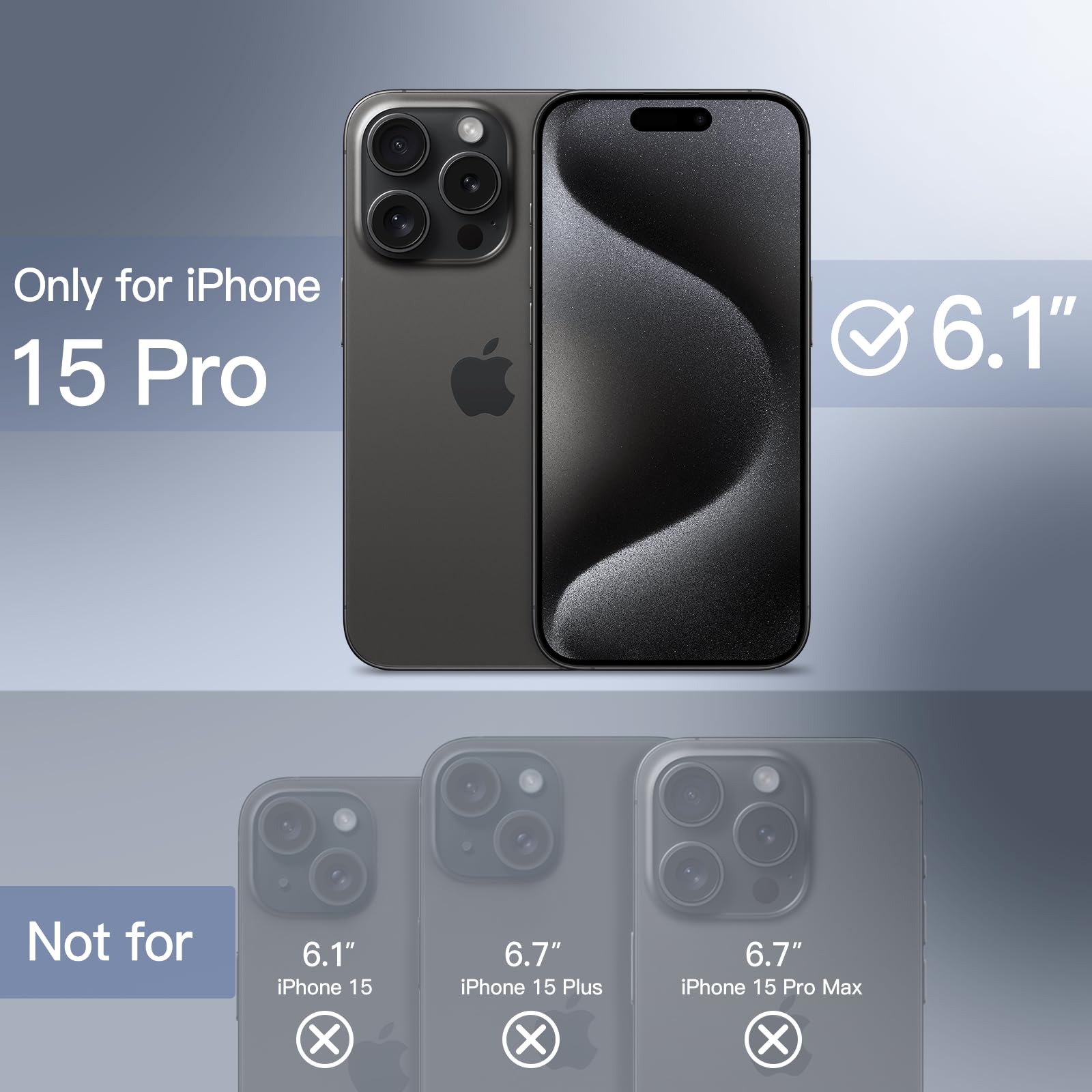 JETech iPhone 15 Pro 6.1-Inch Electroplated Case - MagSafe Compatible, Shockproof TPU Cover with Full Camera Protection in Black Titanium | Perfect for Everyday Use, Work & Travel Protection