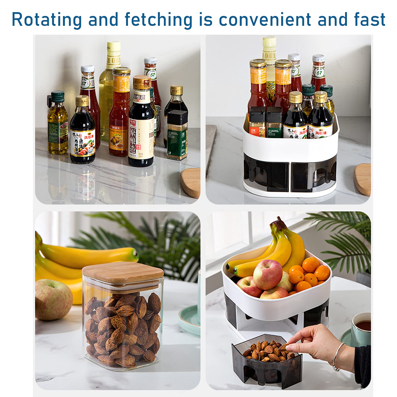 Rotating Spice Rack Organizer - 360° Spinning Spice Tray for Kitchen Cabinet, Countertop | Perfect for Storing Condiments, Seasonings & Cooking Essentials