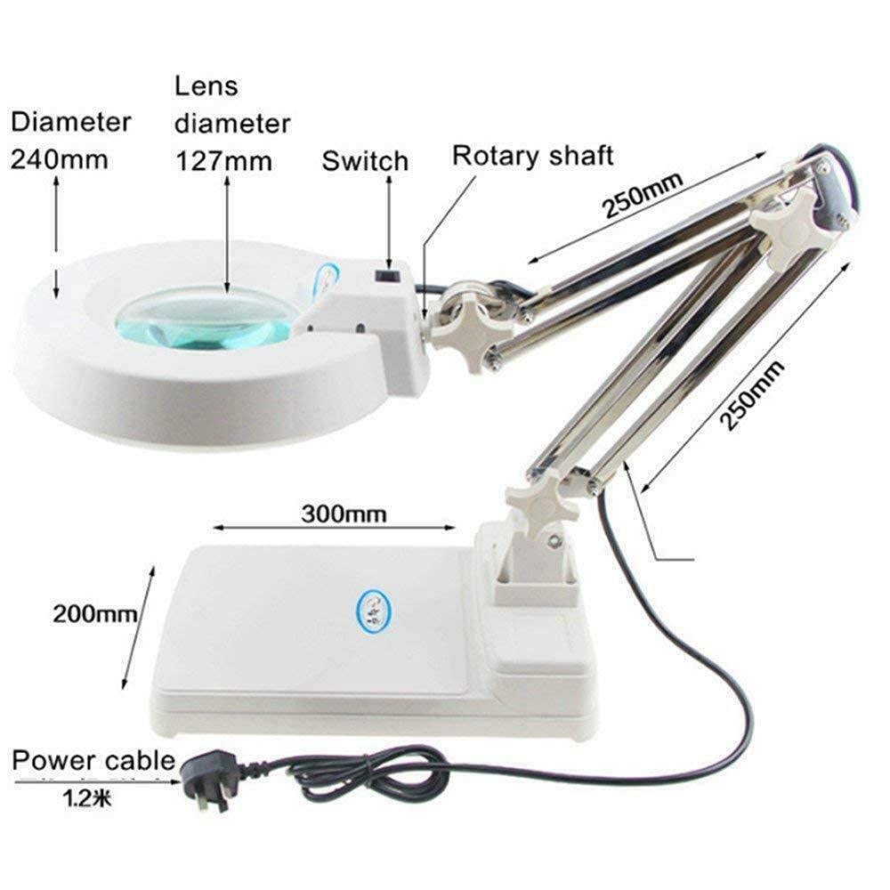 20X & 10X Adjustable LED Magnifying Desk Lamp - Bright Illumination for Precision Work, Jewelry Making, Watch Repair & Hobby Crafts