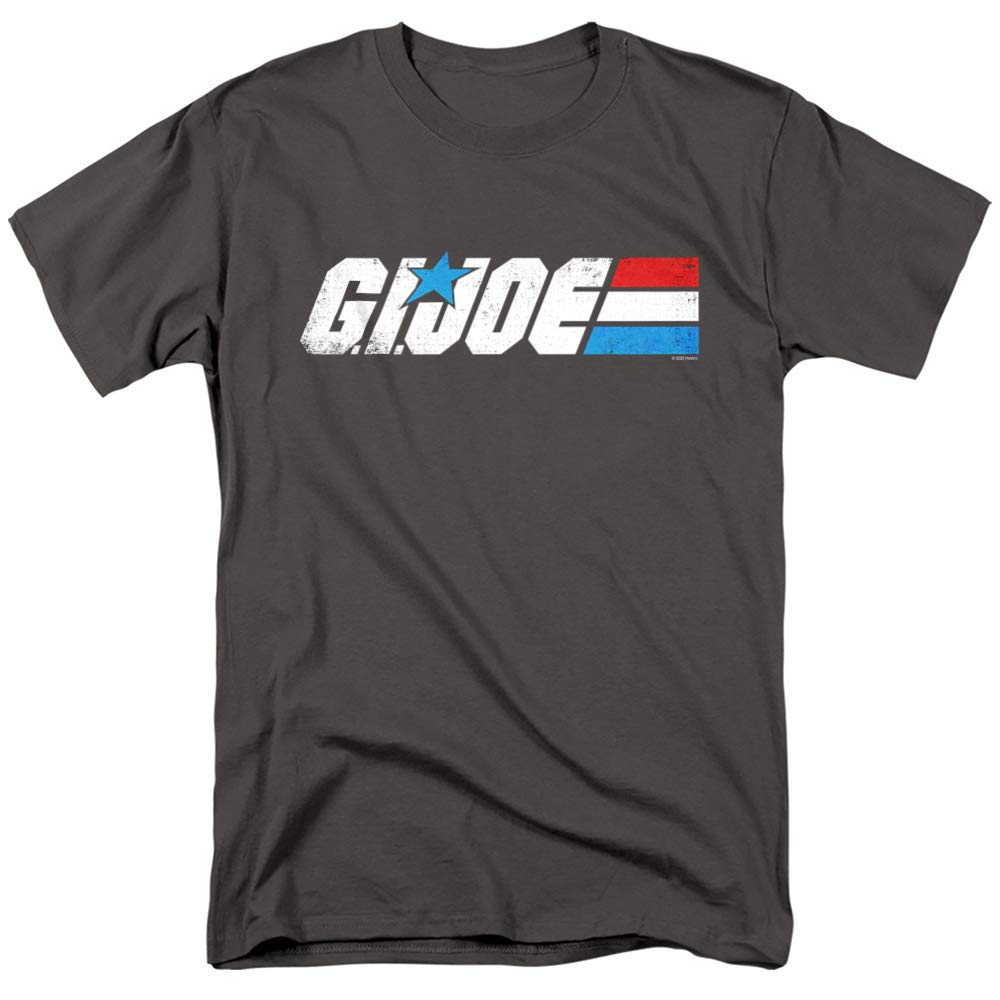 G.I. Joe Vintage Logo Unisex T-Shirt for Men & Women - Distressed Graphic Tee - Charcoal Grey - Large Size - Casual Wear & Cosplay Costume