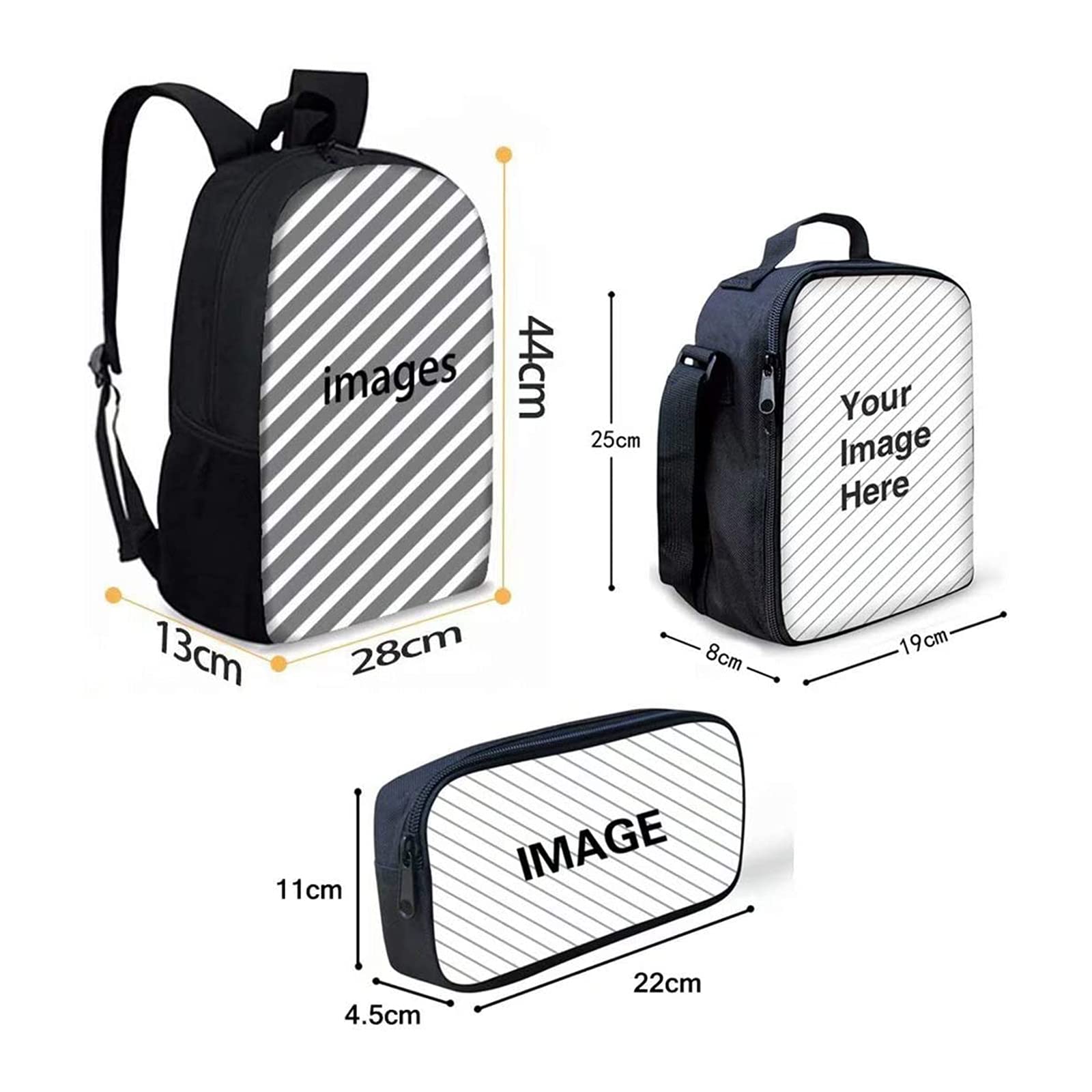 KEIAHUAN Boys Backpack Set - Stylish School Bookbag with Shoulder Straps, Lunch Bag & Pencil Case for Teens | Perfect for School, Travel & Daily Use