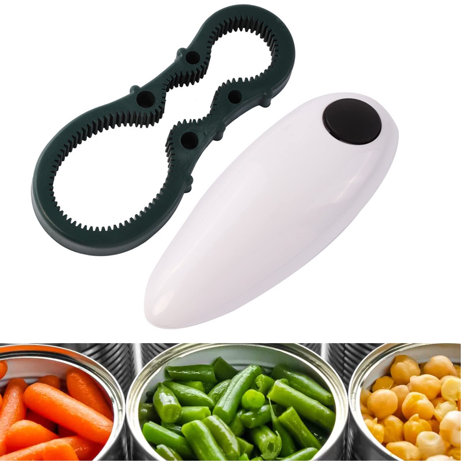 Electric Can Opener for Kitchen - Automatic Smooth Edge Opener with Safety Lock for Home & Restaurant Use - Perfect for Seniors, Camping & Emergency Prep