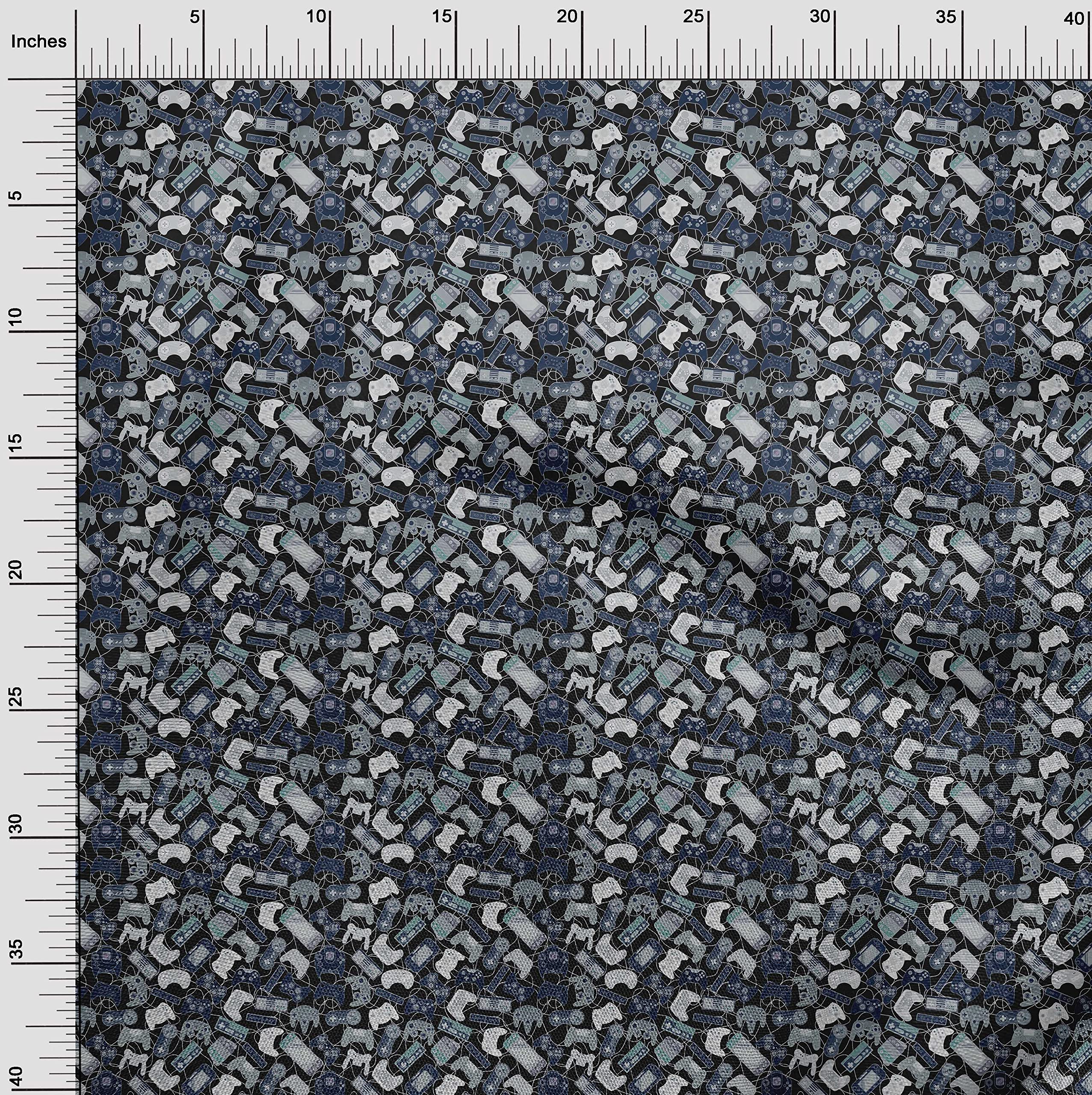 oneOone Polyester Spandex Gray Fabric for Kids Game Clothes - 56 Inch Wide Printed DIY Sewing Material by The Yard | Perfect for Costumes, Dancewear & Craft Projects