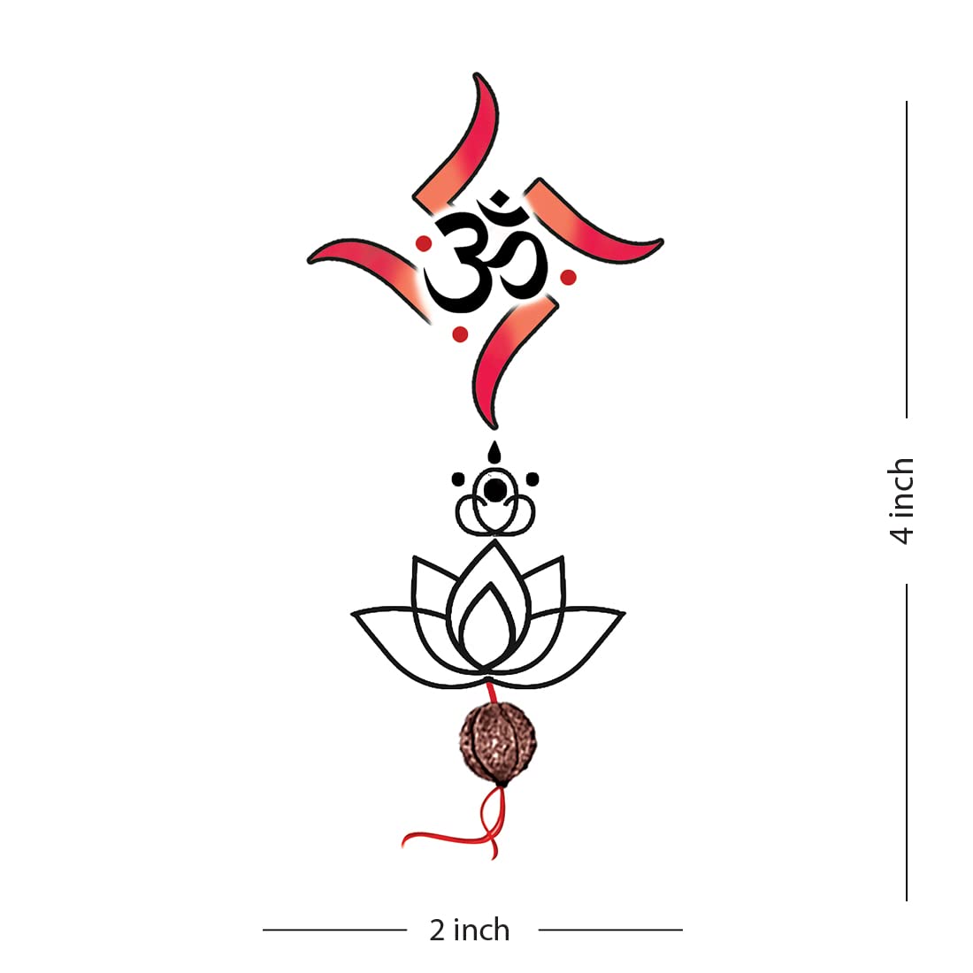 Waterproof Om Symbol Temporary Tattoos for Men & Women - Lasting Fake Tattoos for Yoga, Festivals & Spiritual Events