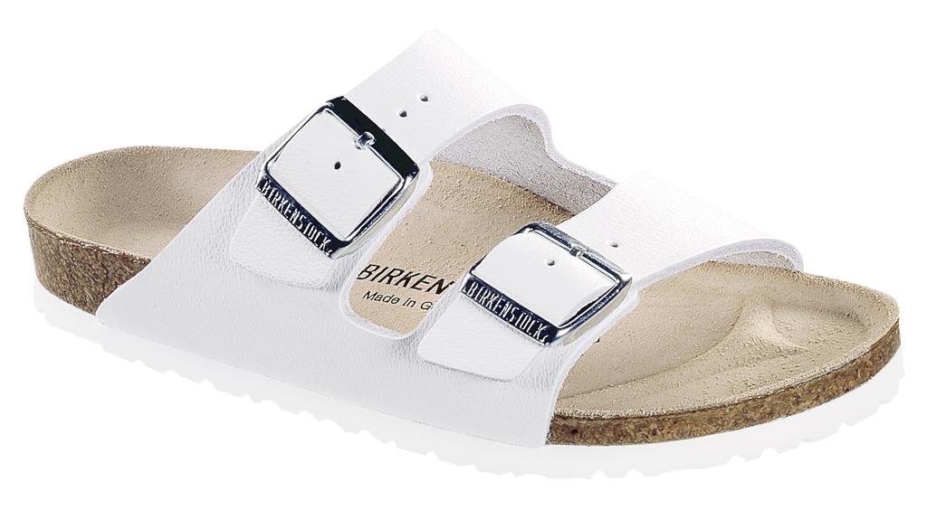 Birkenstock Men's Arizona Soft Footbed Sandals - Comfortable Flip Flops for Men, White, Size 47 EU Narrow (US 13-13.5) - Perfect for Beach, Pool, and Casual Wear